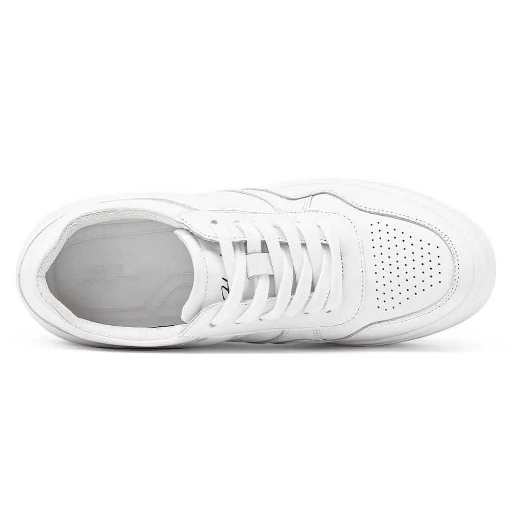 8 CM / 3.15 Inches CMR CHAMARIPA Elevator Shoes - Elevate Your Style with Women's White Wedge Sneakers - Boost Your Height