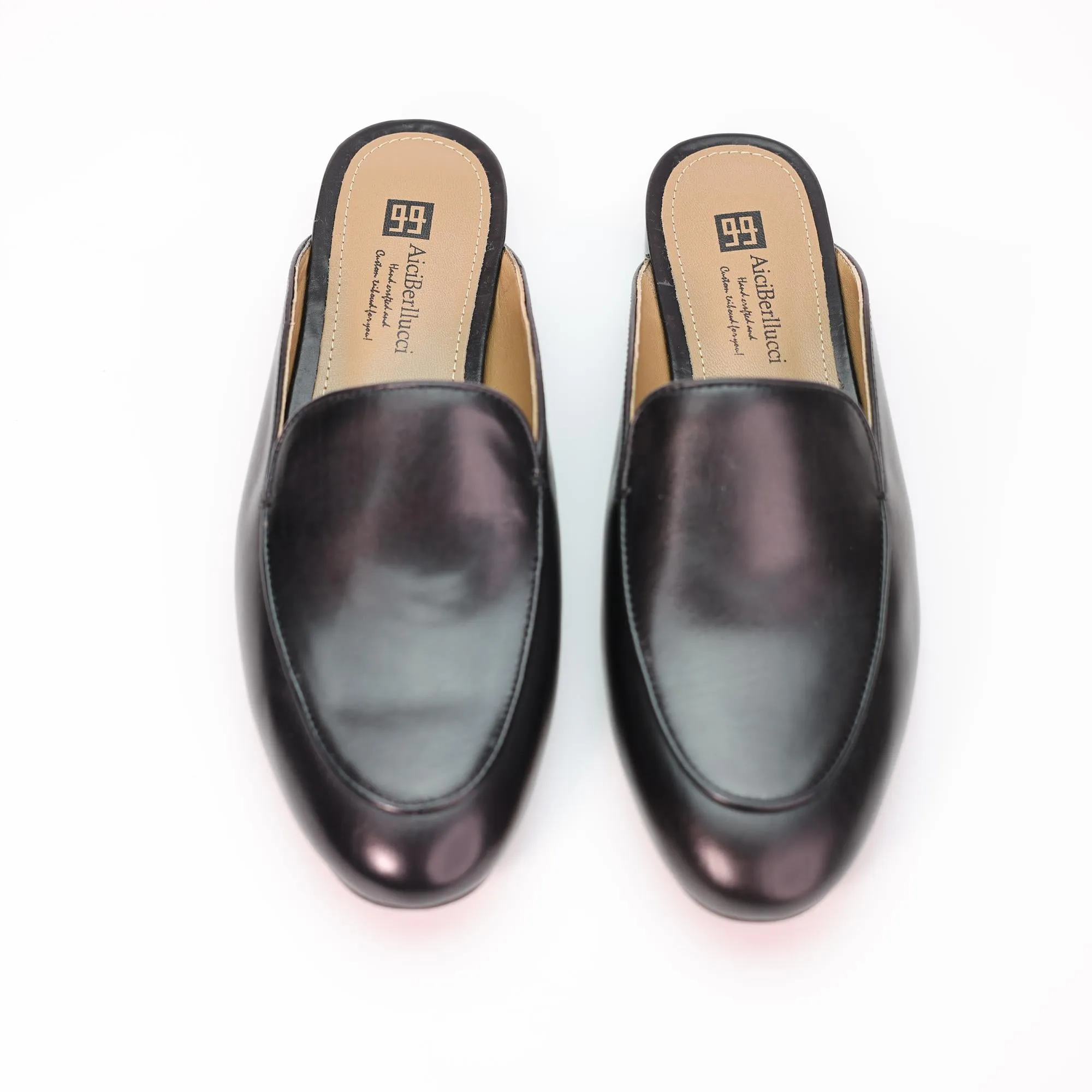 AiciBerllucci    Black  Sheepskin leather & Sheepskin lining- Selene -Women's Leather Loafer in summer- Sleek Loafers Slip on Shoes-Casual Flat Shoes