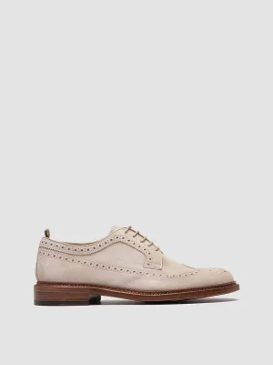 ASTON 003 - Beige Suede Derby Shoes