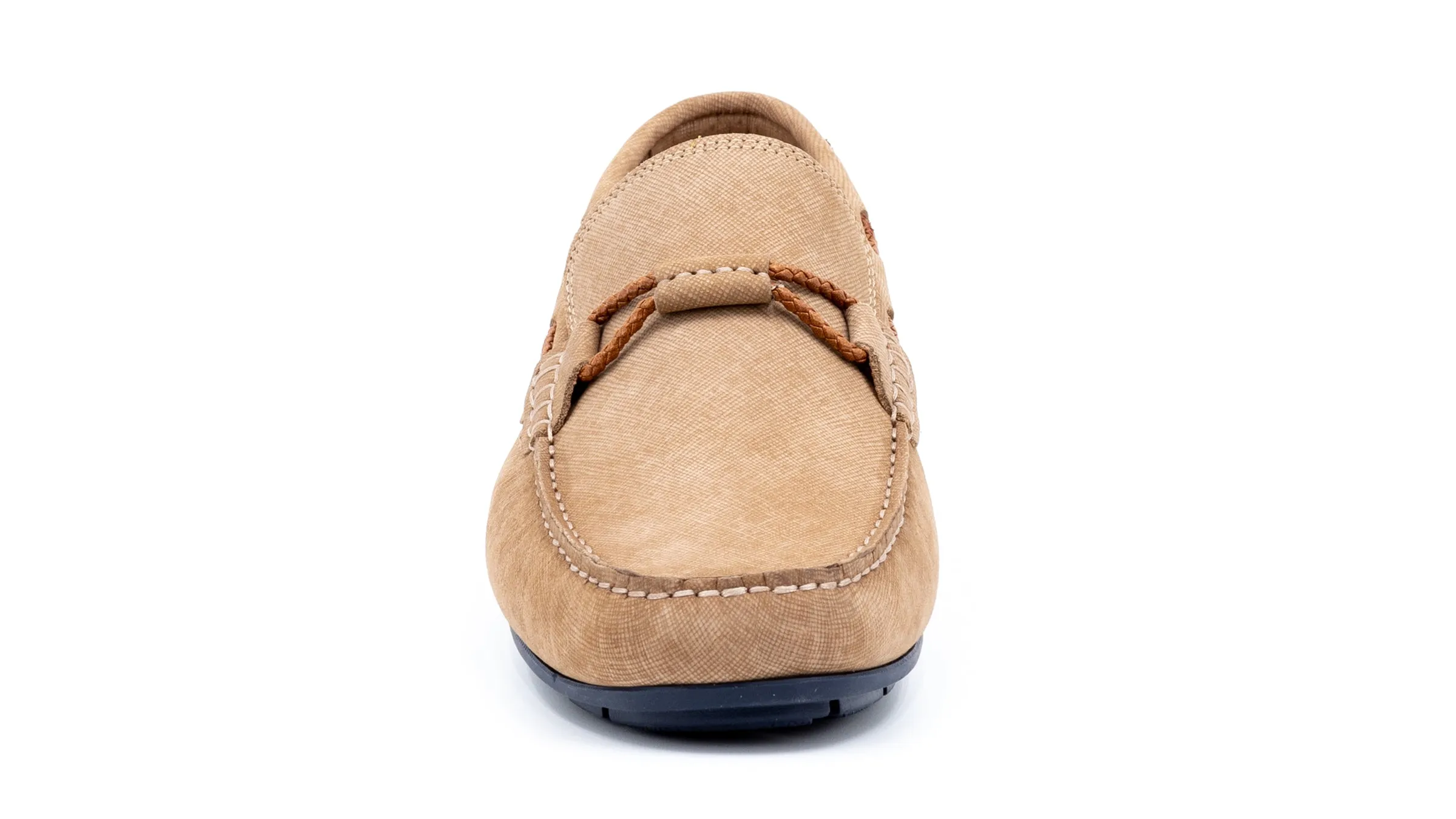 Bermuda Nubuck Braided Bit Loafers - Sand