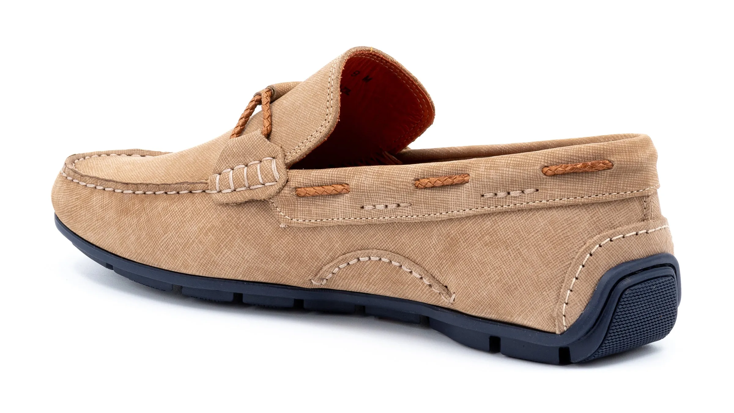 Bermuda Nubuck Braided Bit Loafers - Sand