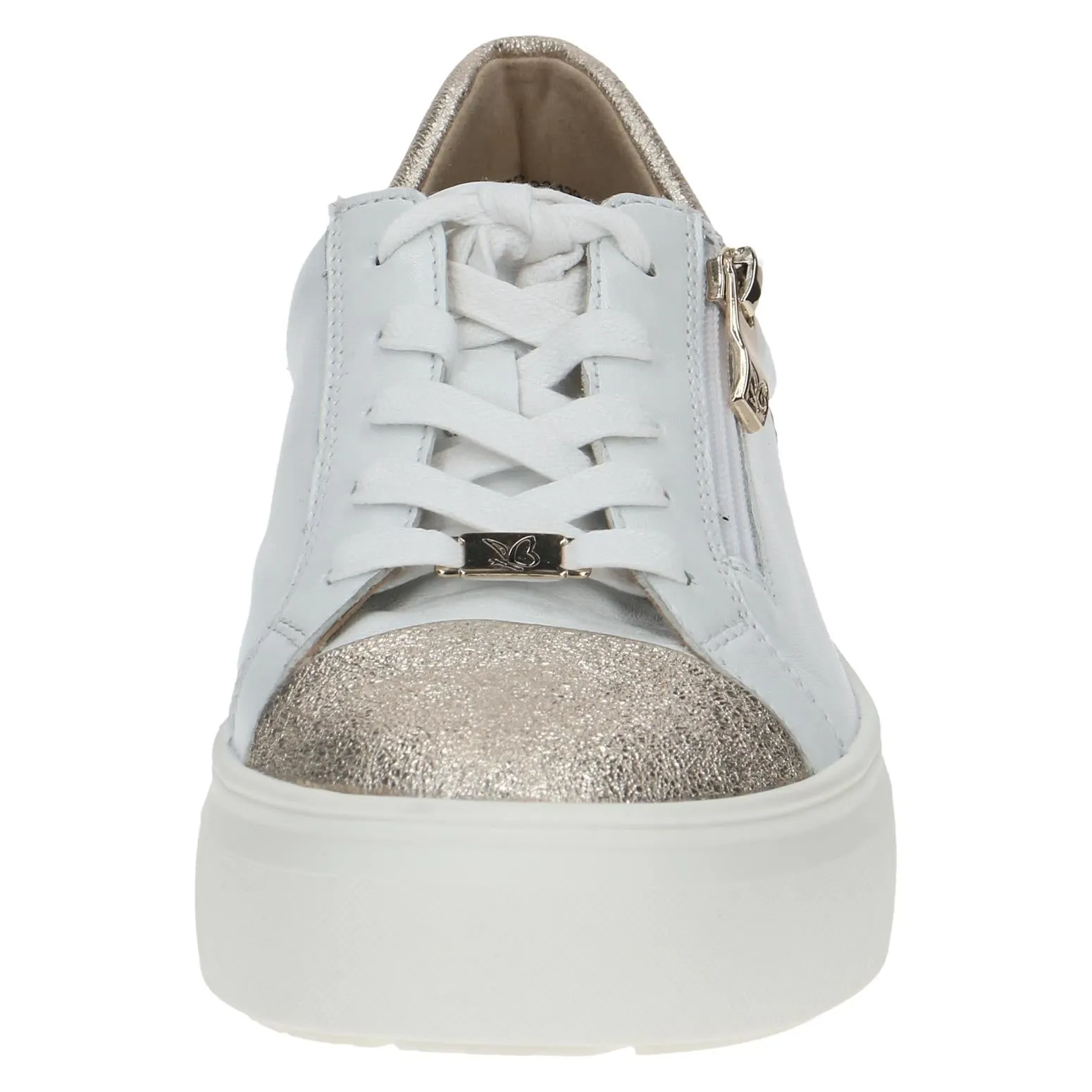 Caprice Ladies Metallic Toe Lace Up Sneaker