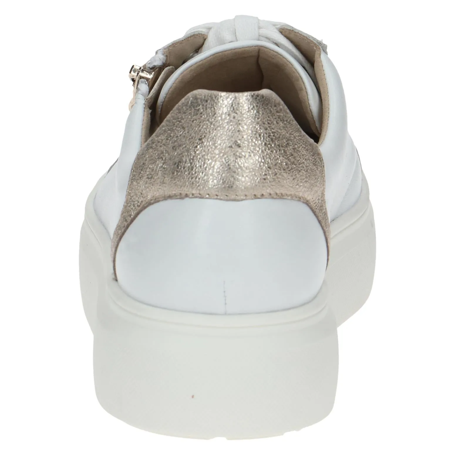 Caprice Ladies Metallic Toe Lace Up Sneaker