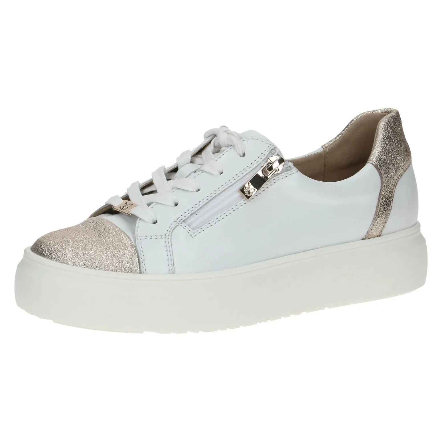 Caprice Ladies Metallic Toe Lace Up Sneaker