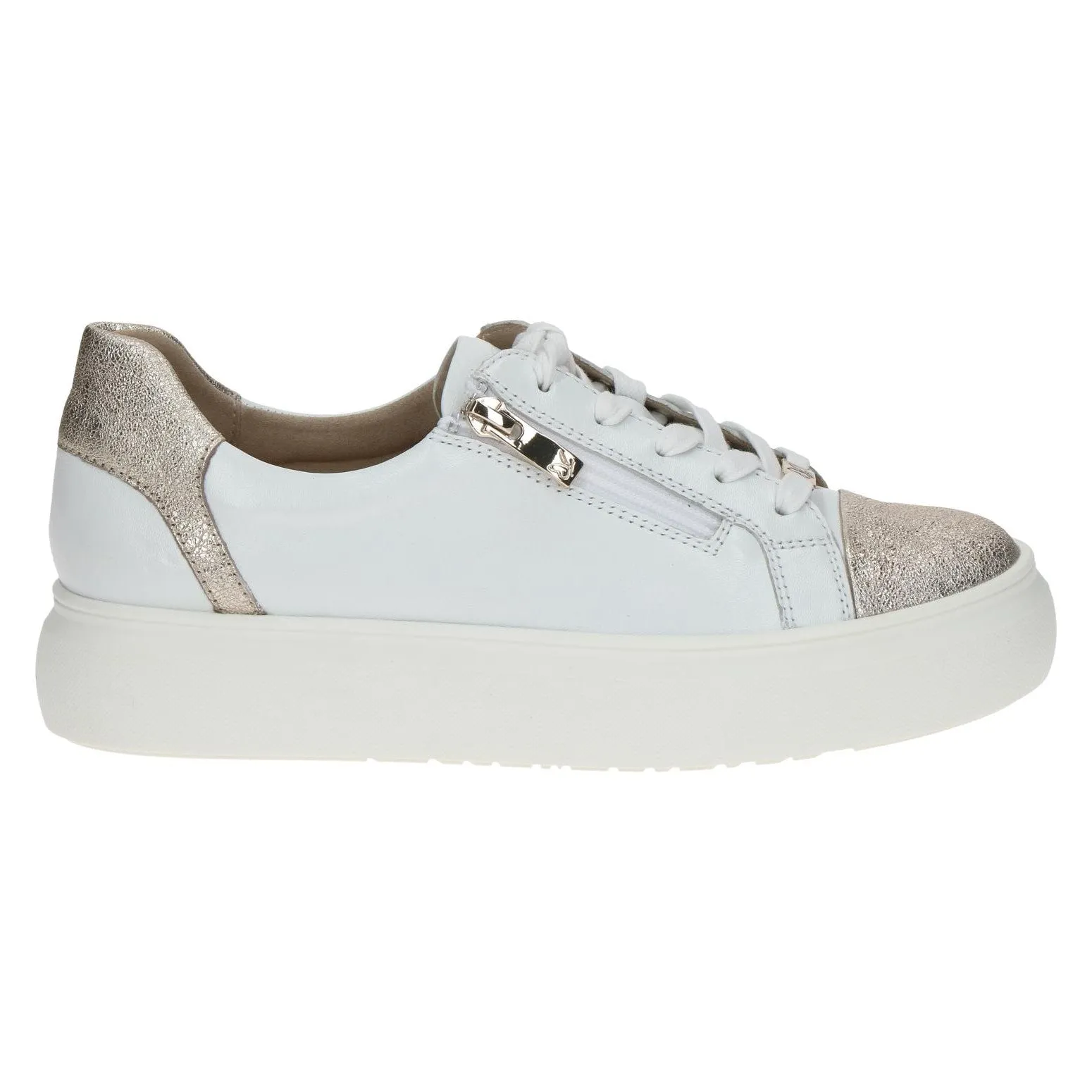 Caprice Ladies Metallic Toe Lace Up Sneaker