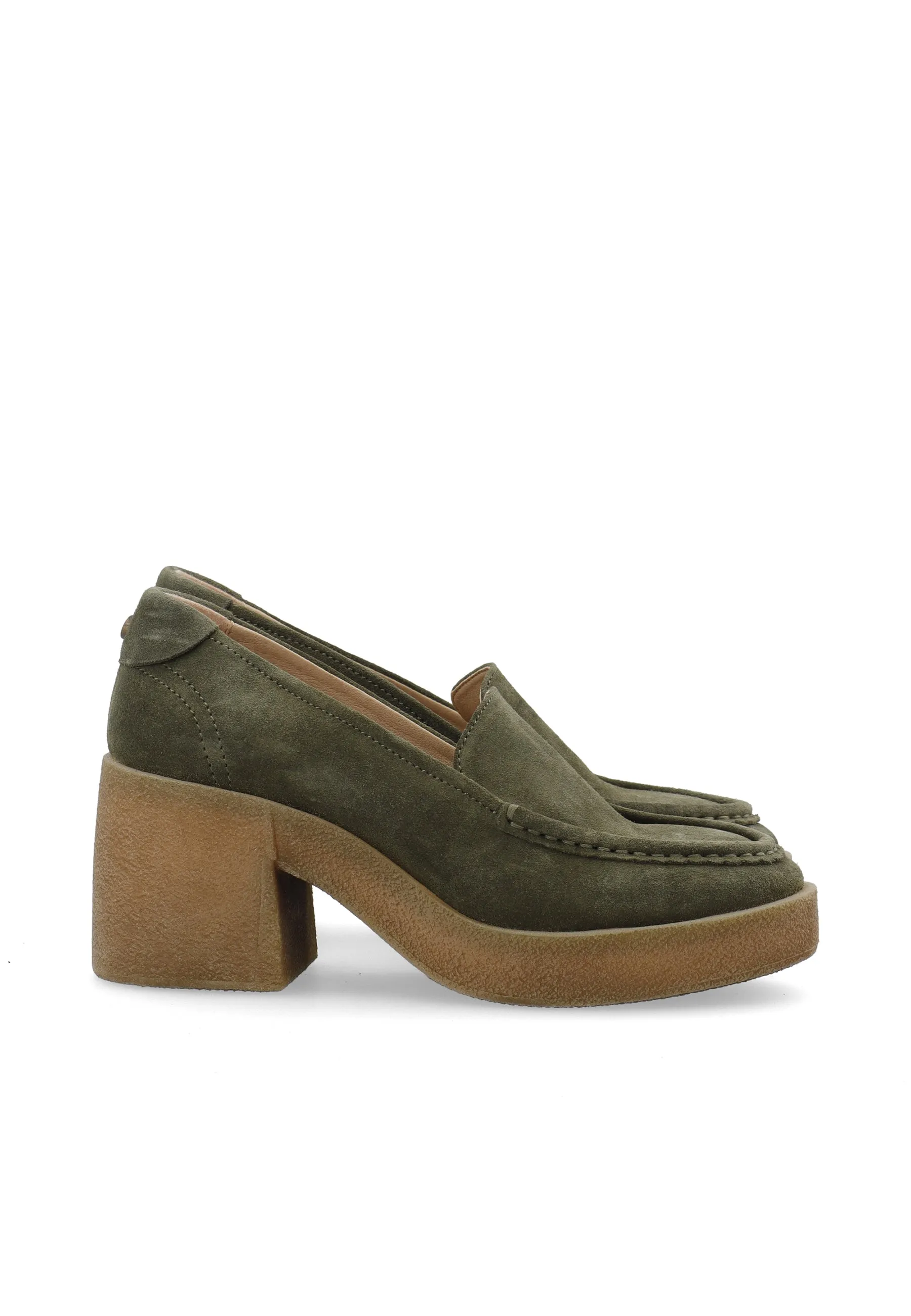 Casemily Dark Olive Suede Loafers