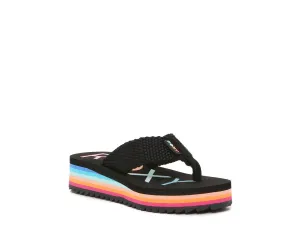 Children's slippers Roxy Kallie II with wedge heel, black