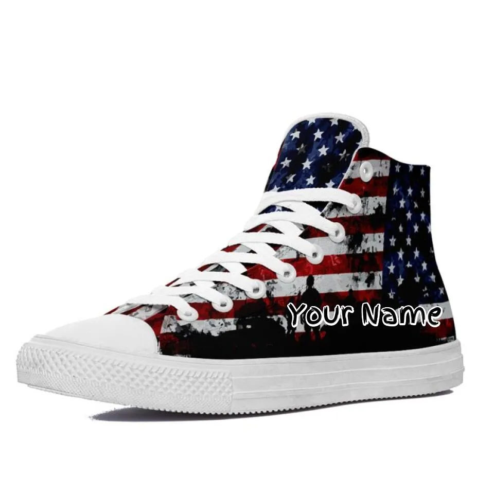 Corporate gift ideas, custom company gifts Custom New High Cut, Personalized Sneakers Shoes, Hi-Top-B08000 White Black