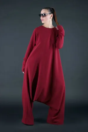 Dark Red Harem Jumpsuit  ERNA