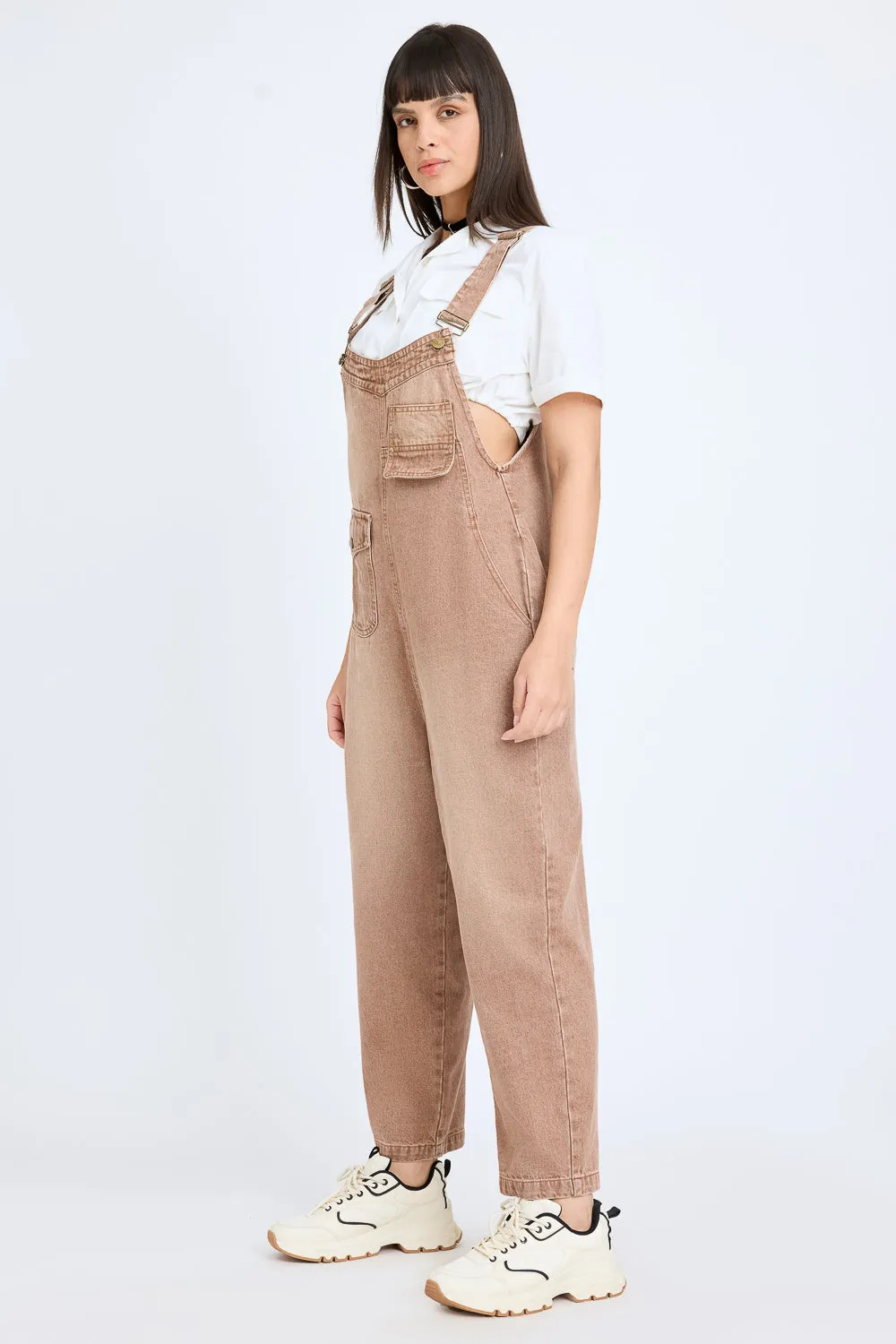 Denim Peach Summer Dungaree