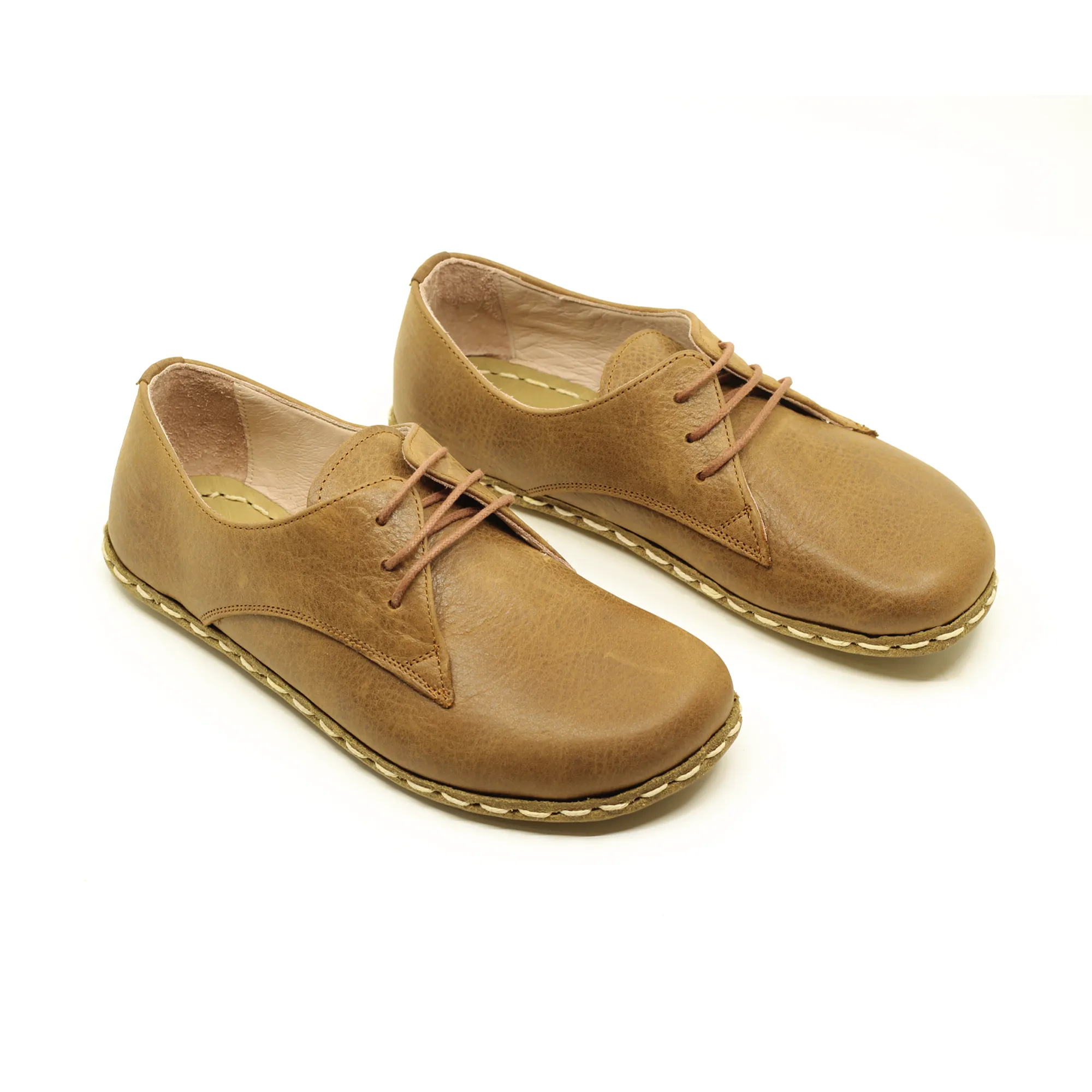 Handmade Barefoot Leather Shoes Matte Brown for Men