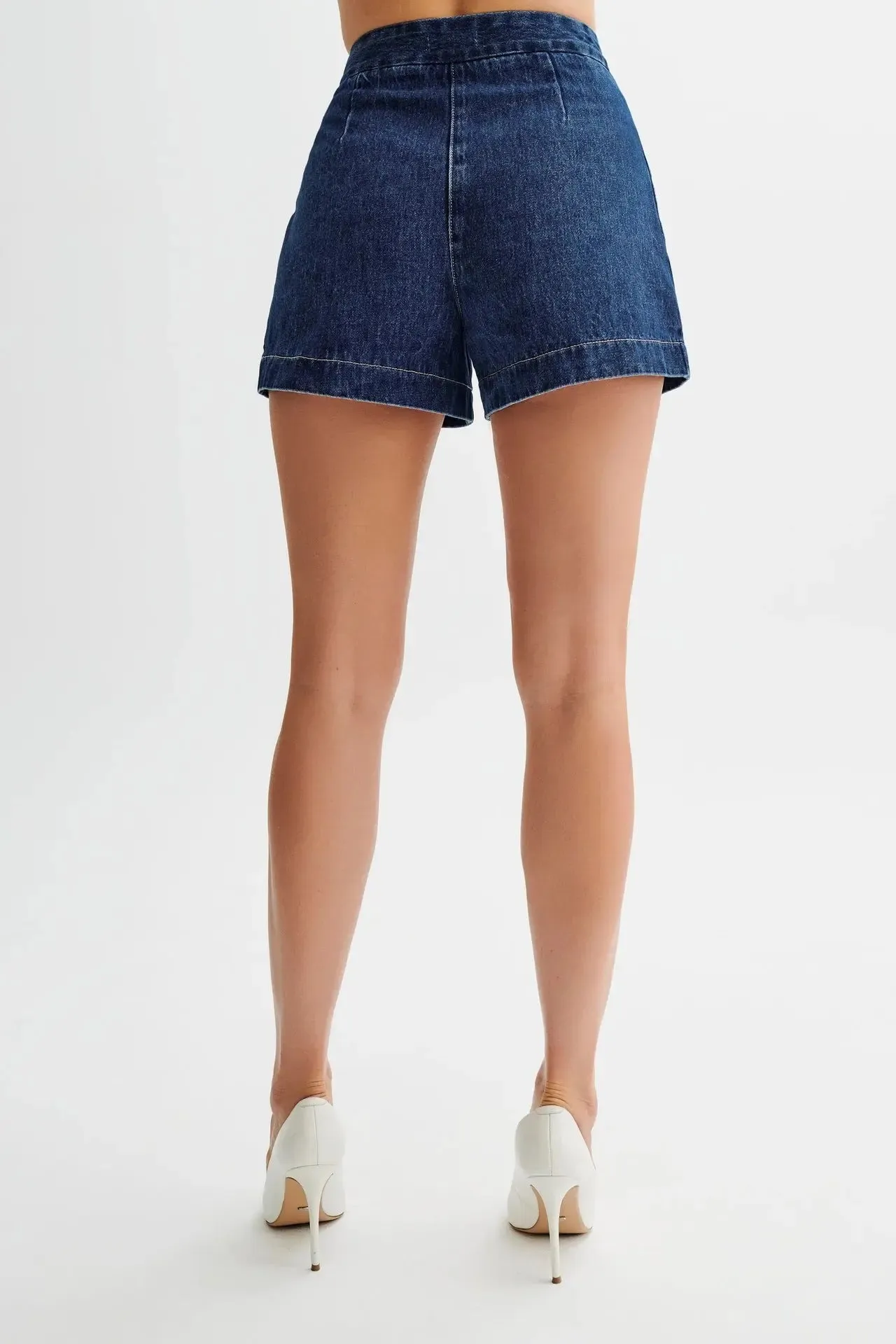 High-Waisted Denim Shorts