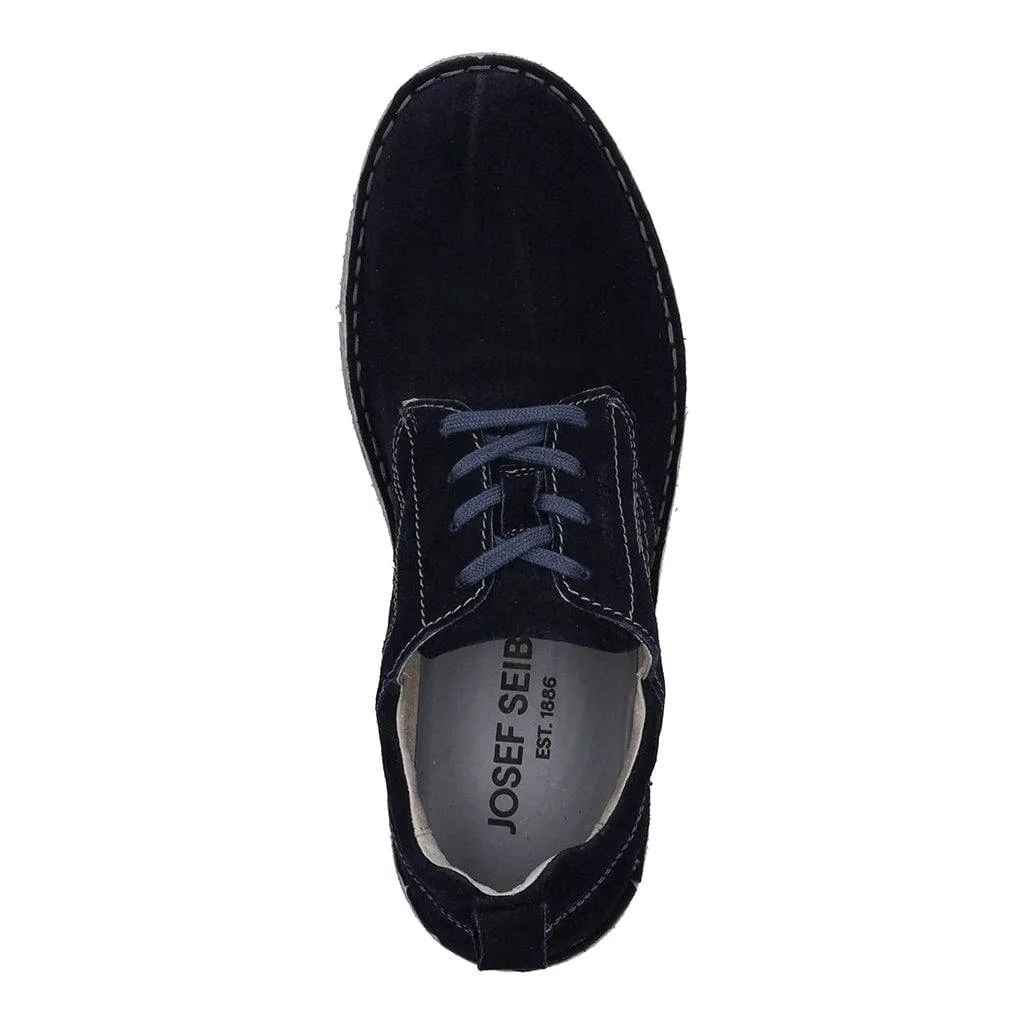 Josef Seibel Ruben 49 Mens Ocean Navy Leather Arch Support Lace Up Shoes