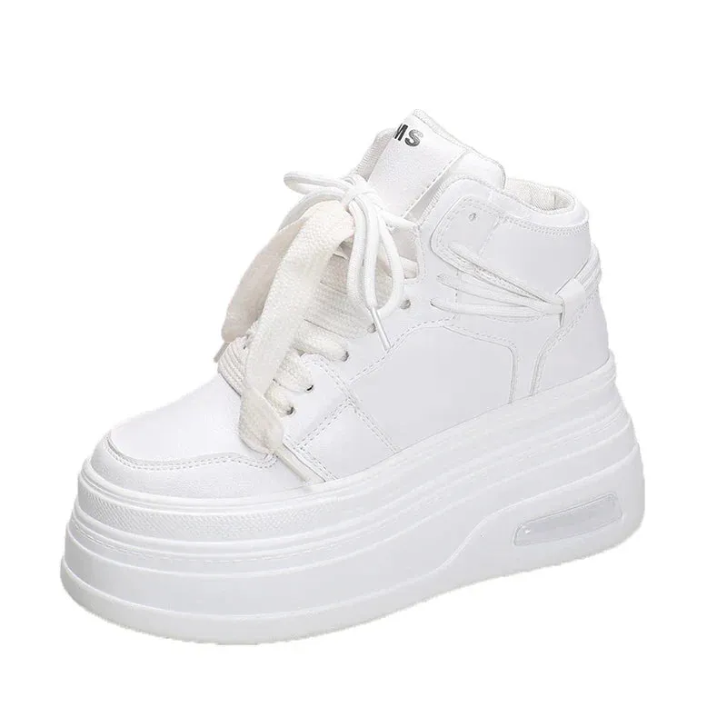 Joskaa 2024 New White High Top Platform Sneakers