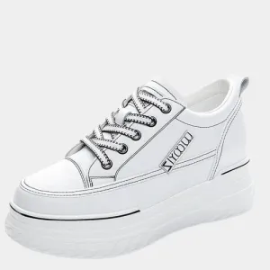 Joskaa 2024 New White Platform Sneakers Women