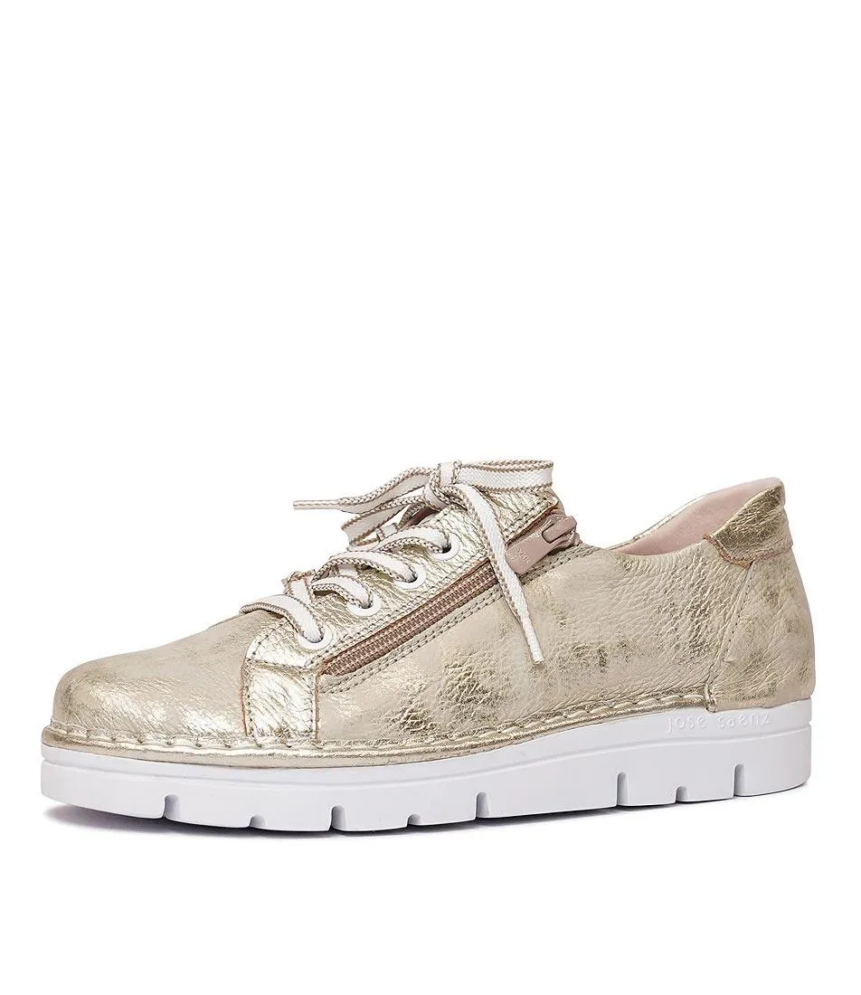 Js-2001 Champagne Leather Sneakers