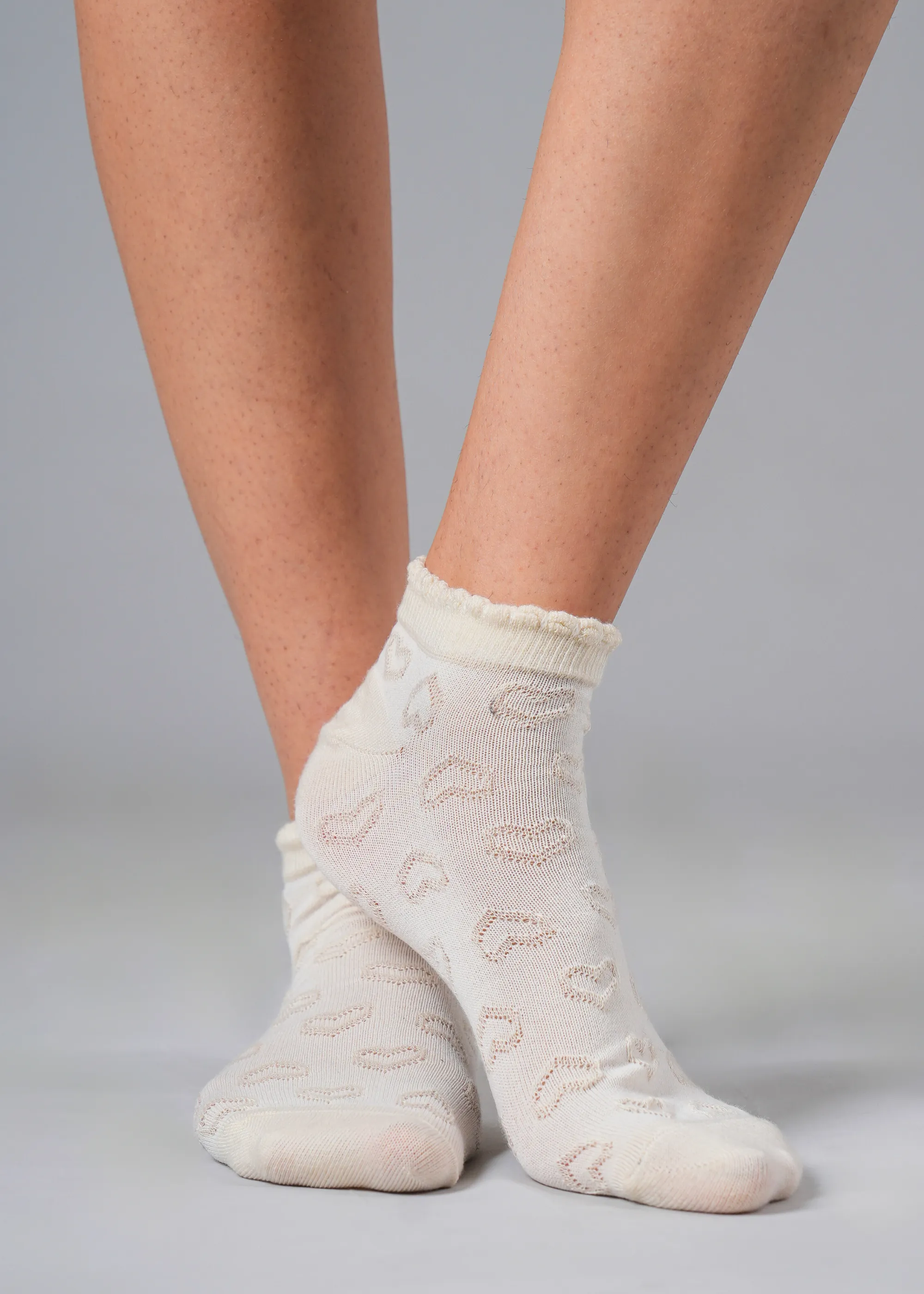 Knitted Heart Ankle Socks