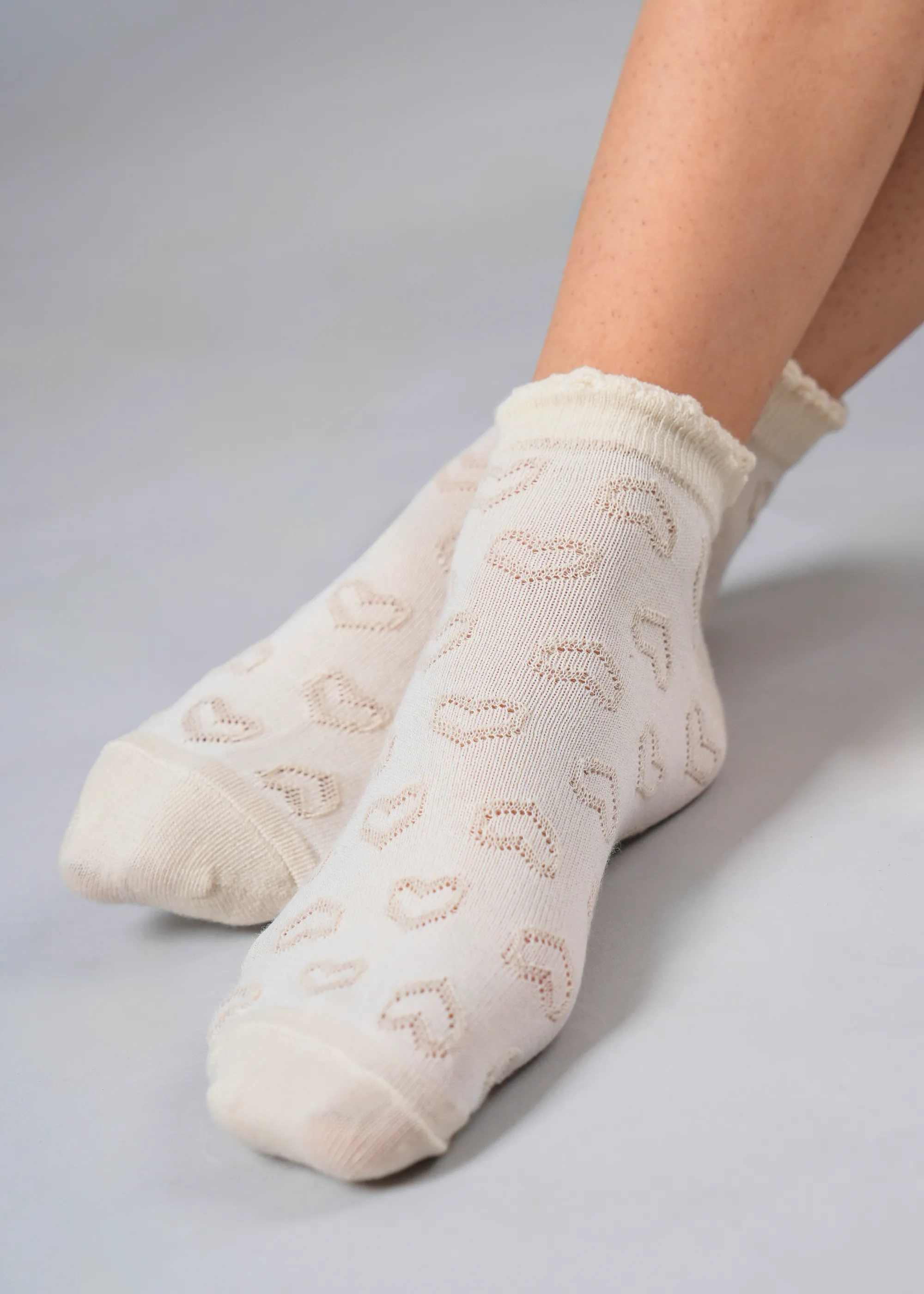 Knitted Heart Ankle Socks