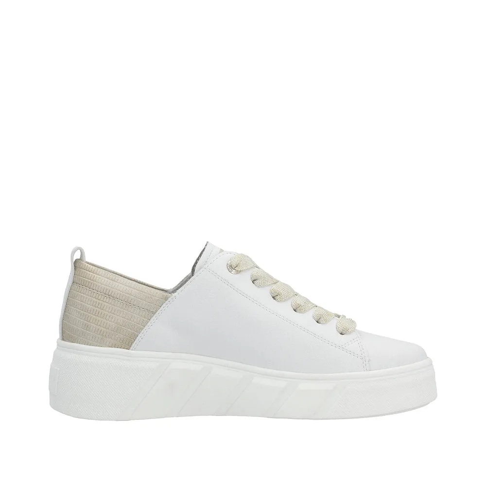 Ladies Rieker Evolution Lace Up Trainers Sneakers White W0502-81 sale