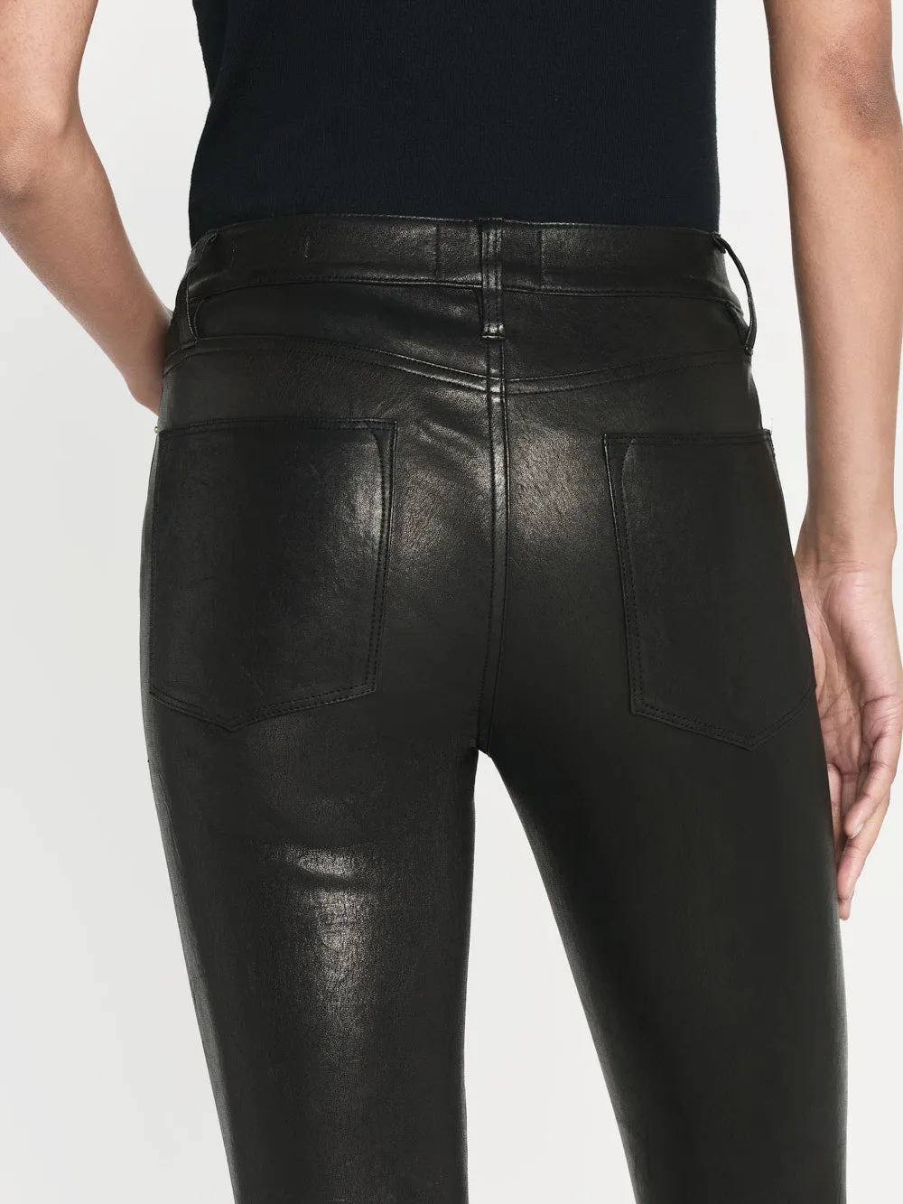 Leather Le High Skinny -- Washed Black