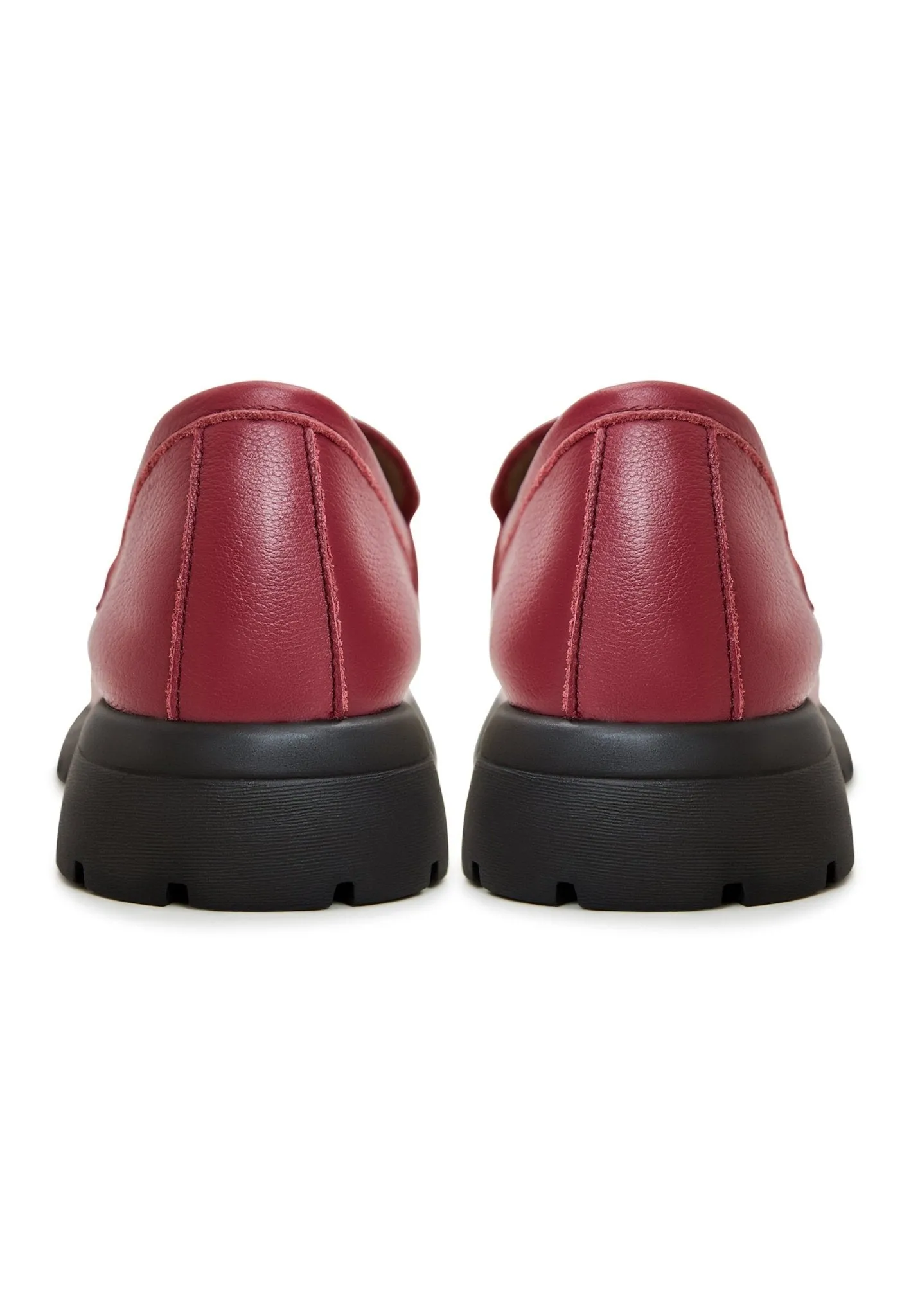 Leather Platform Loafers - Bordeaux