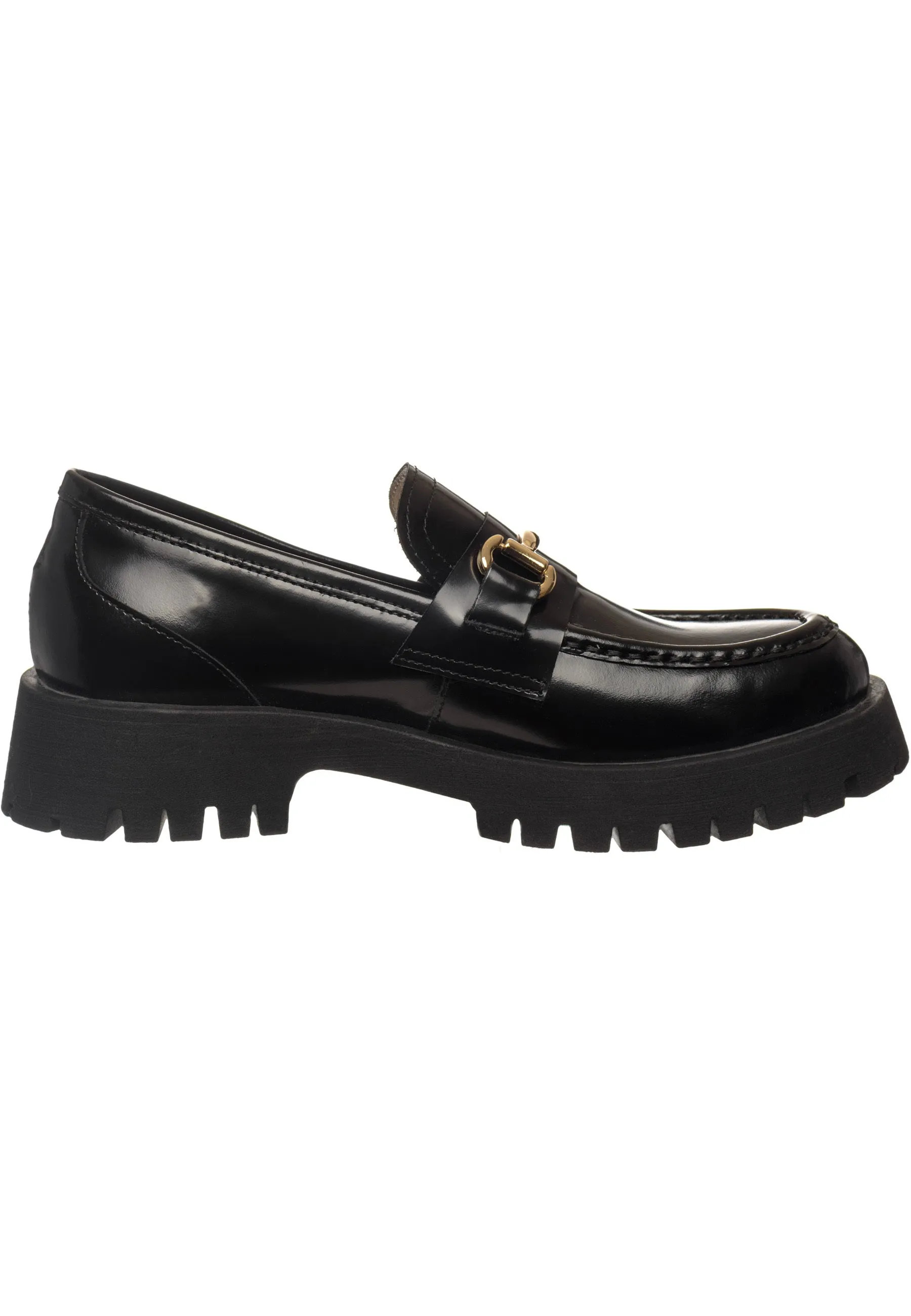 Luxe Glide Gold-Bit Loafers Josephine - Black