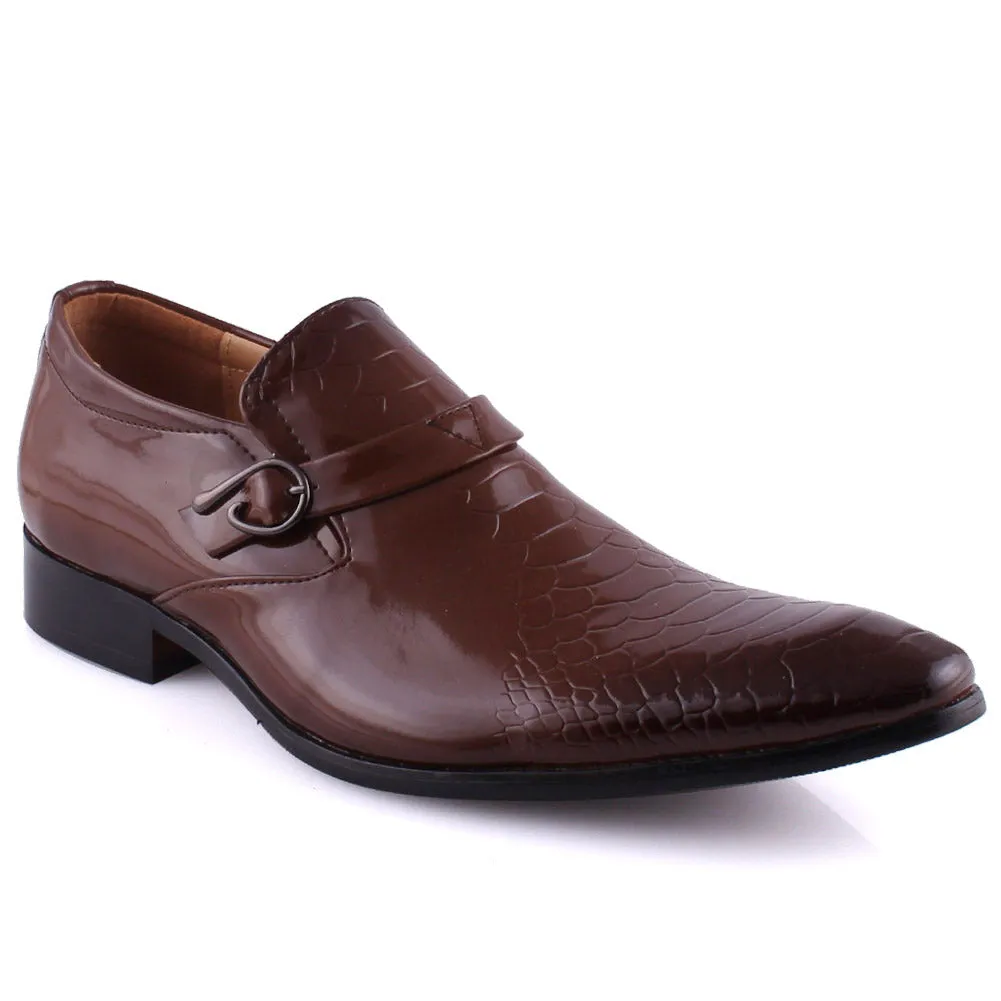 Men's "JASE" Patent Leather Snake textured Oxford Shoes