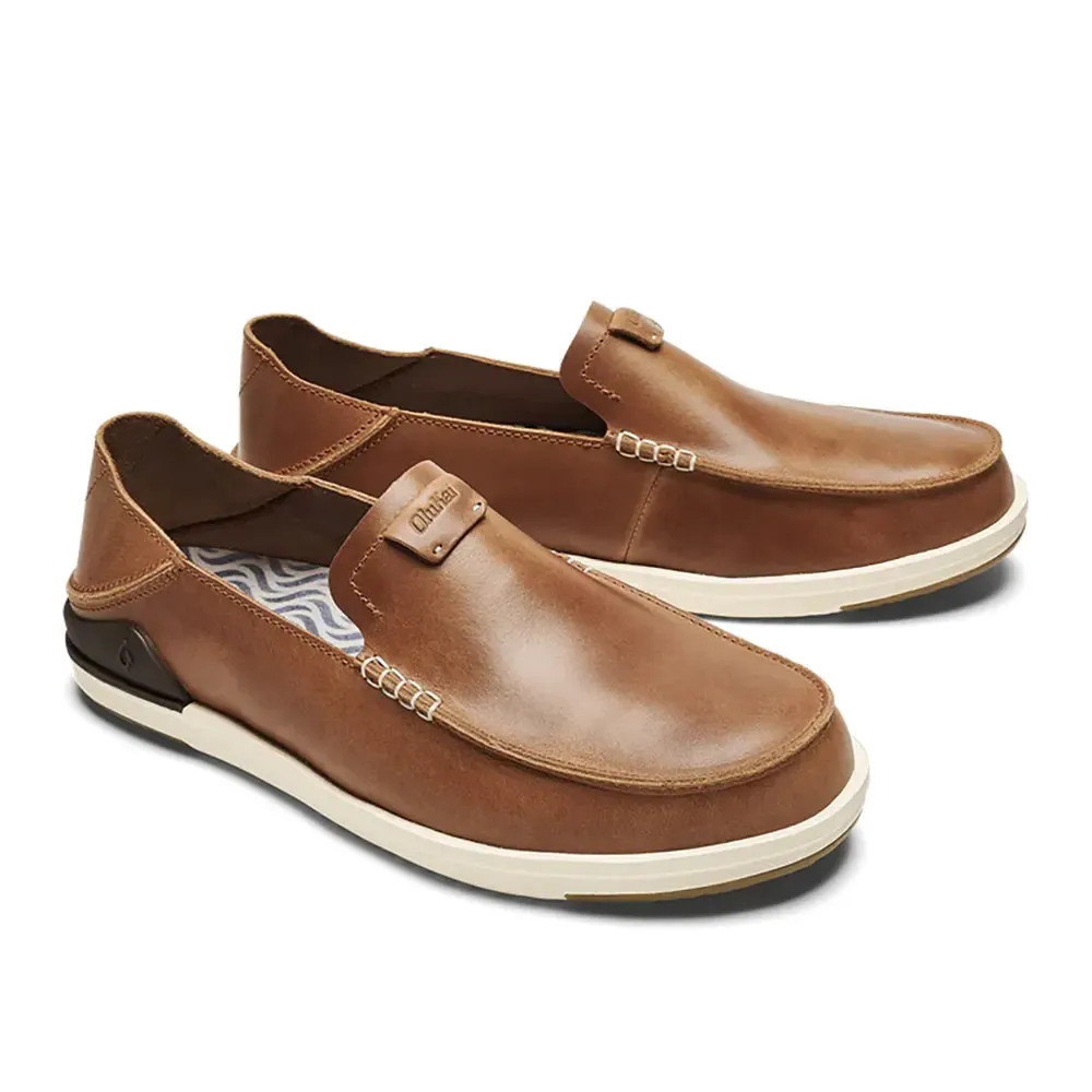 Olukai Men's Kakaha Leather Slip-On Shoes