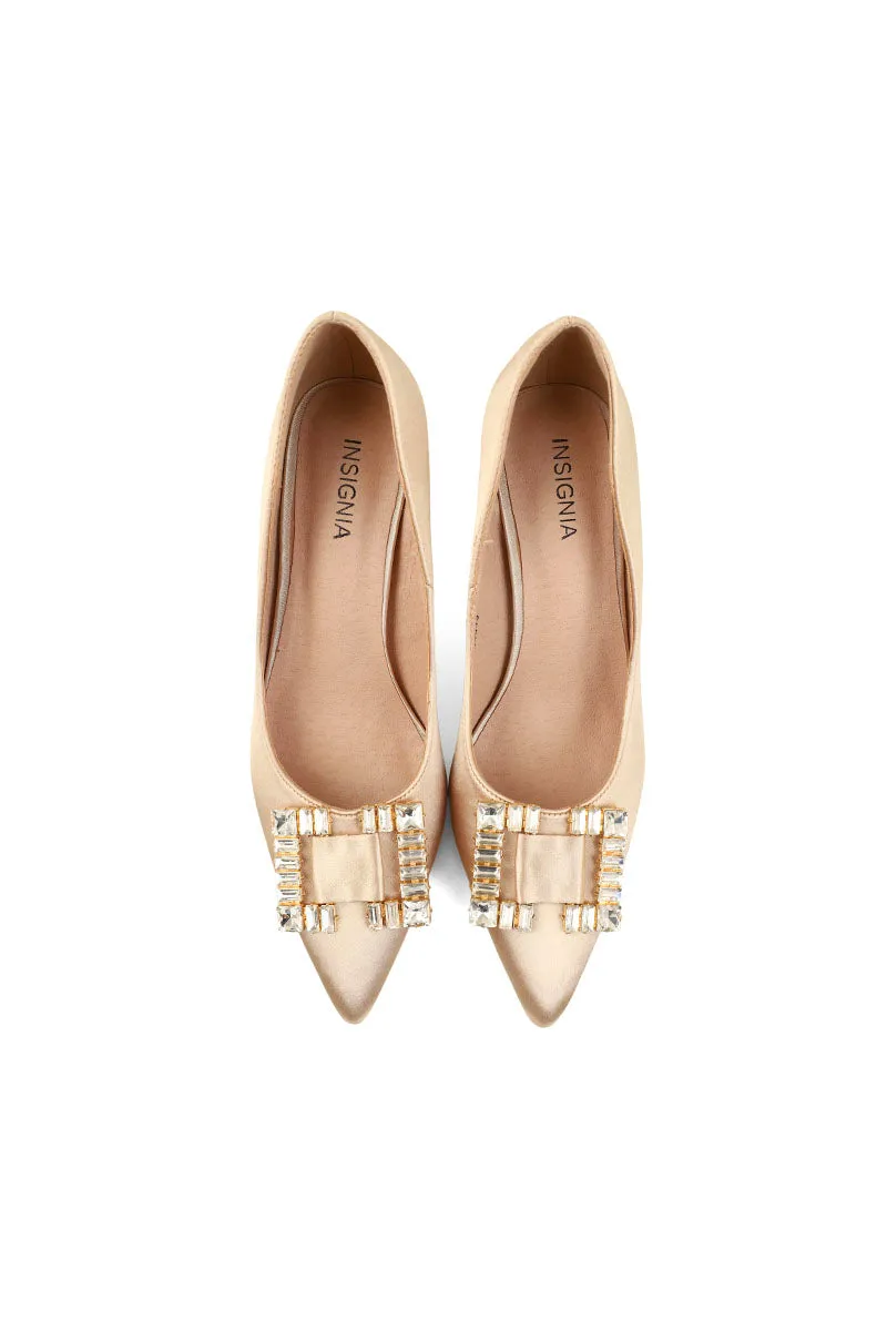 Party Wear Court Shoes I44449-Beige