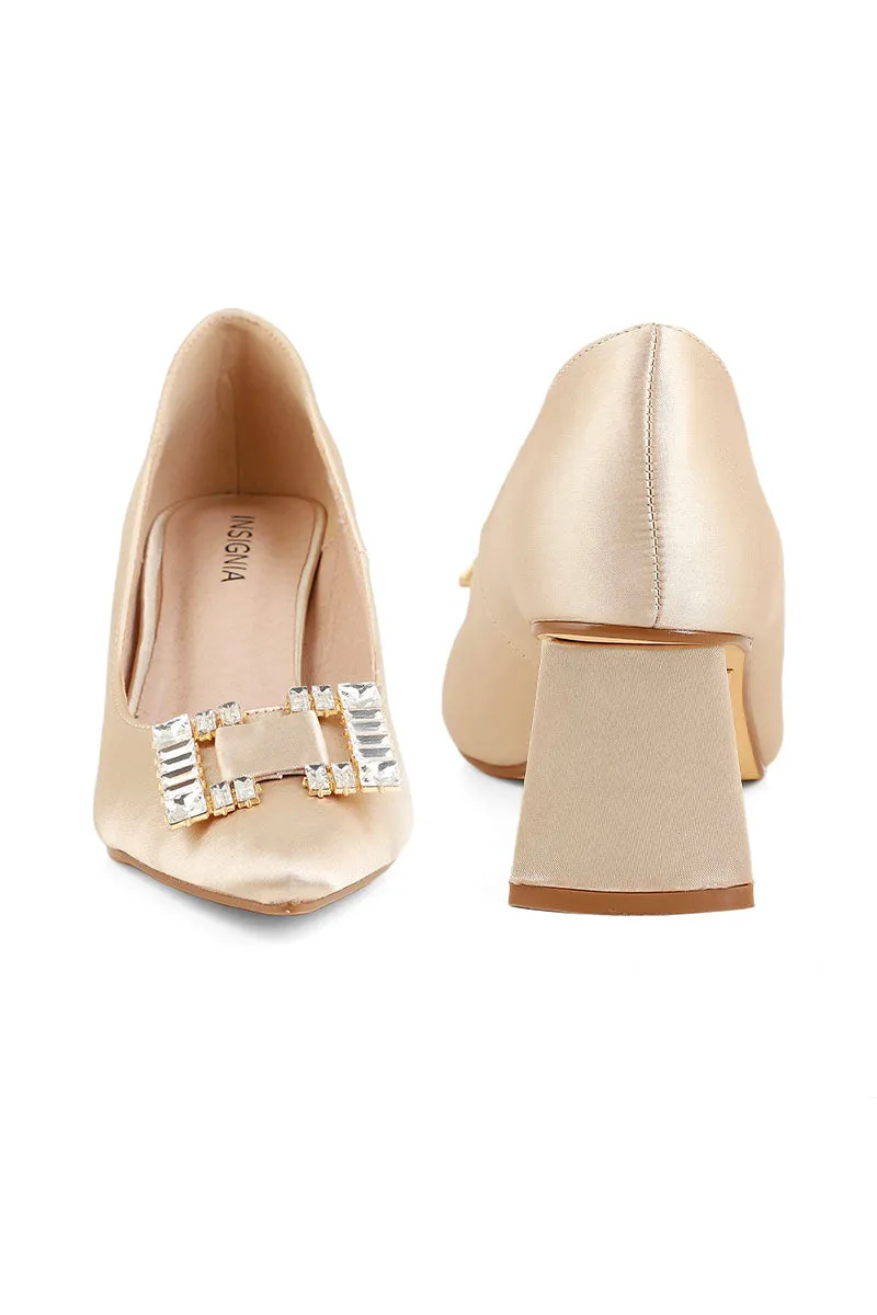 Party Wear Court Shoes I44449-Beige