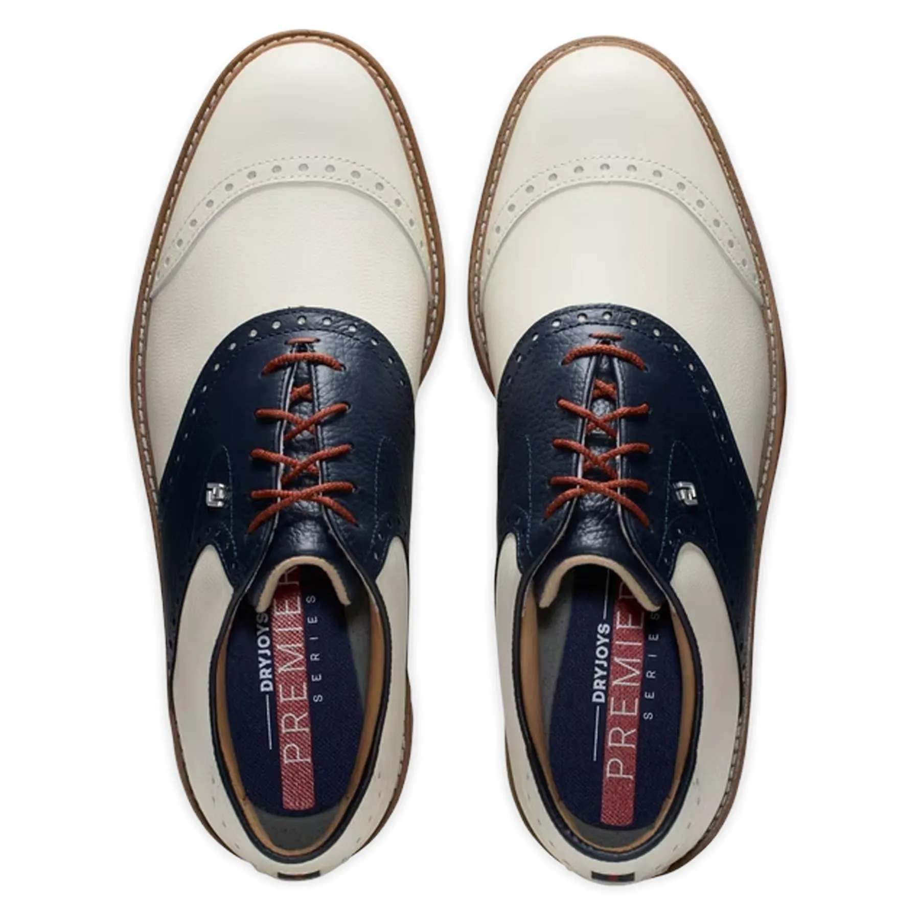 Premiere Wilcox Golf Shoes Cream/Navy - AW24