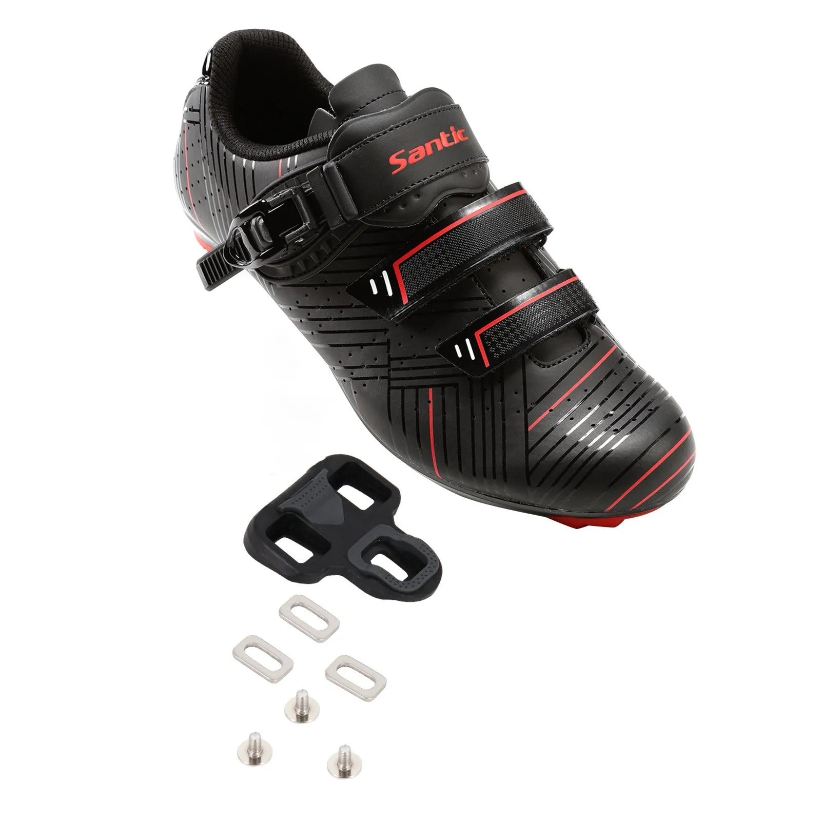 Santic Roadway Black Cycling Shoes Compatible with SPD and Delta Lock Pedal