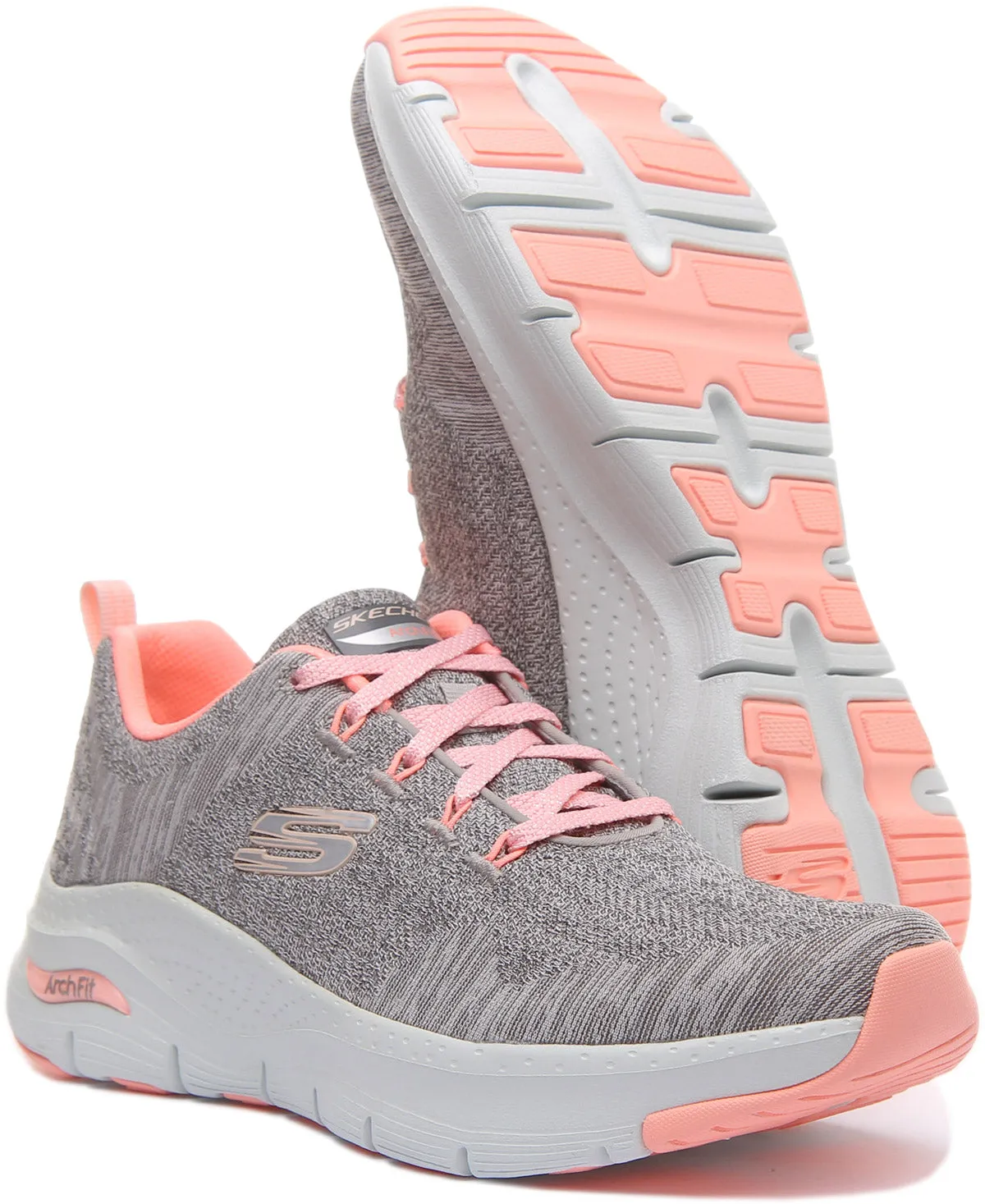 Skechers Arch Fit In Grey Pink For Women