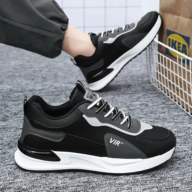 Sohiwoo Men Casual Sports Shoes with Anti Slip Wear-Resistant Splicing Design Breathable Comfortable Versatile Trend Fashion Sneakers