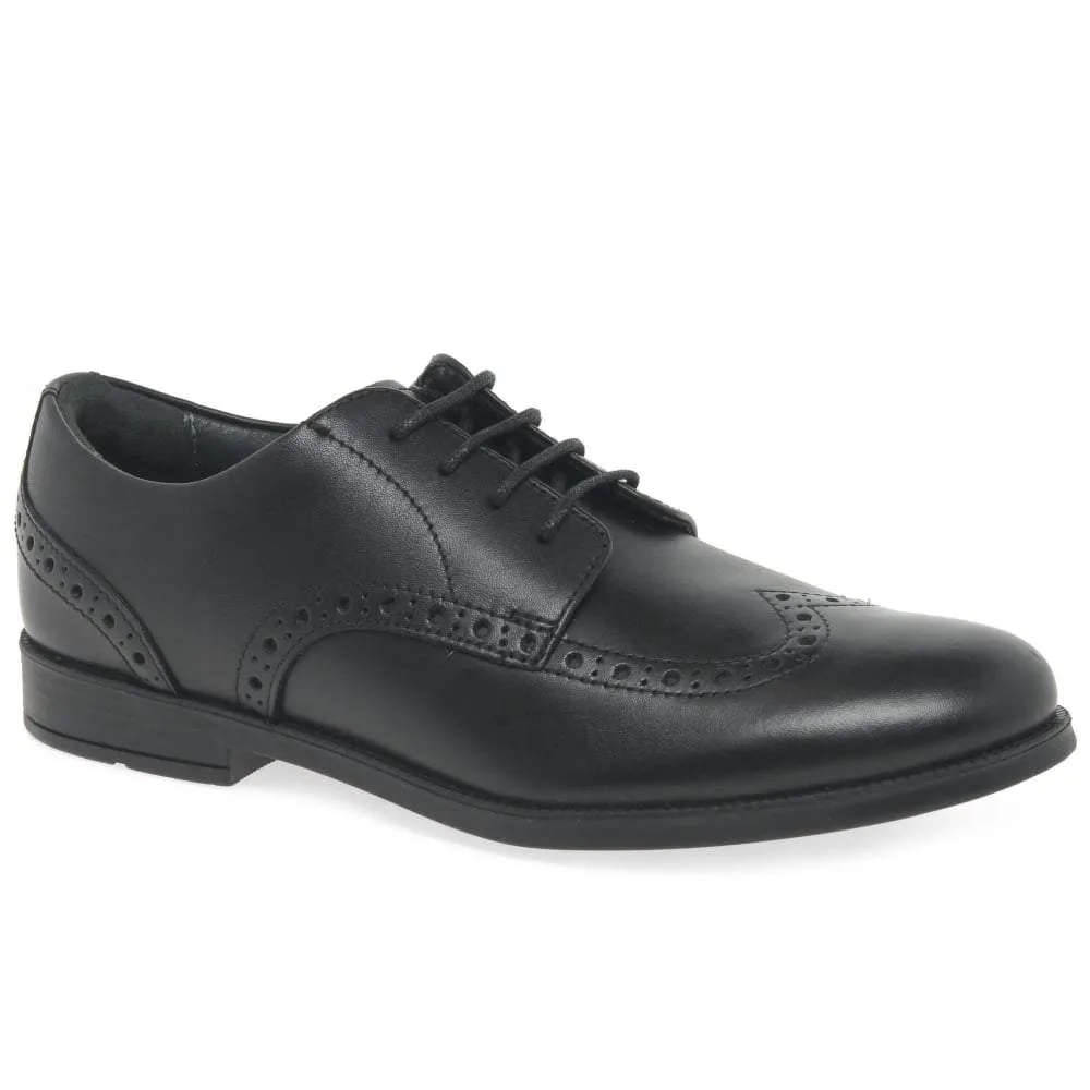 Start-Rite Brogue Snr Black Leather