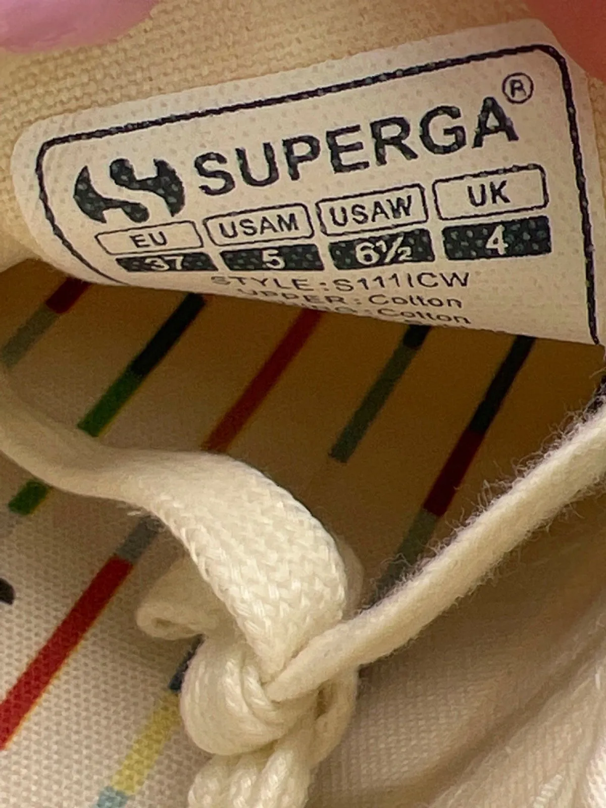 Superga Cream x Mira Mikati Beaded Low Top Sneakers UK 4