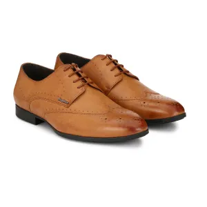 Tan Semi-Brogue Lace-ups