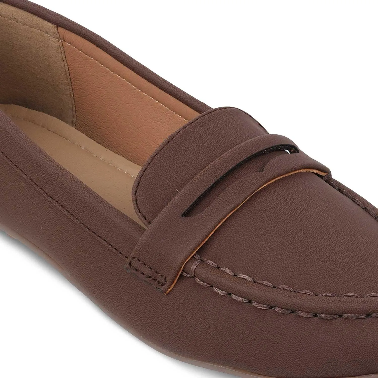 The Snap Brown Women's Casual Loafers Tresmode