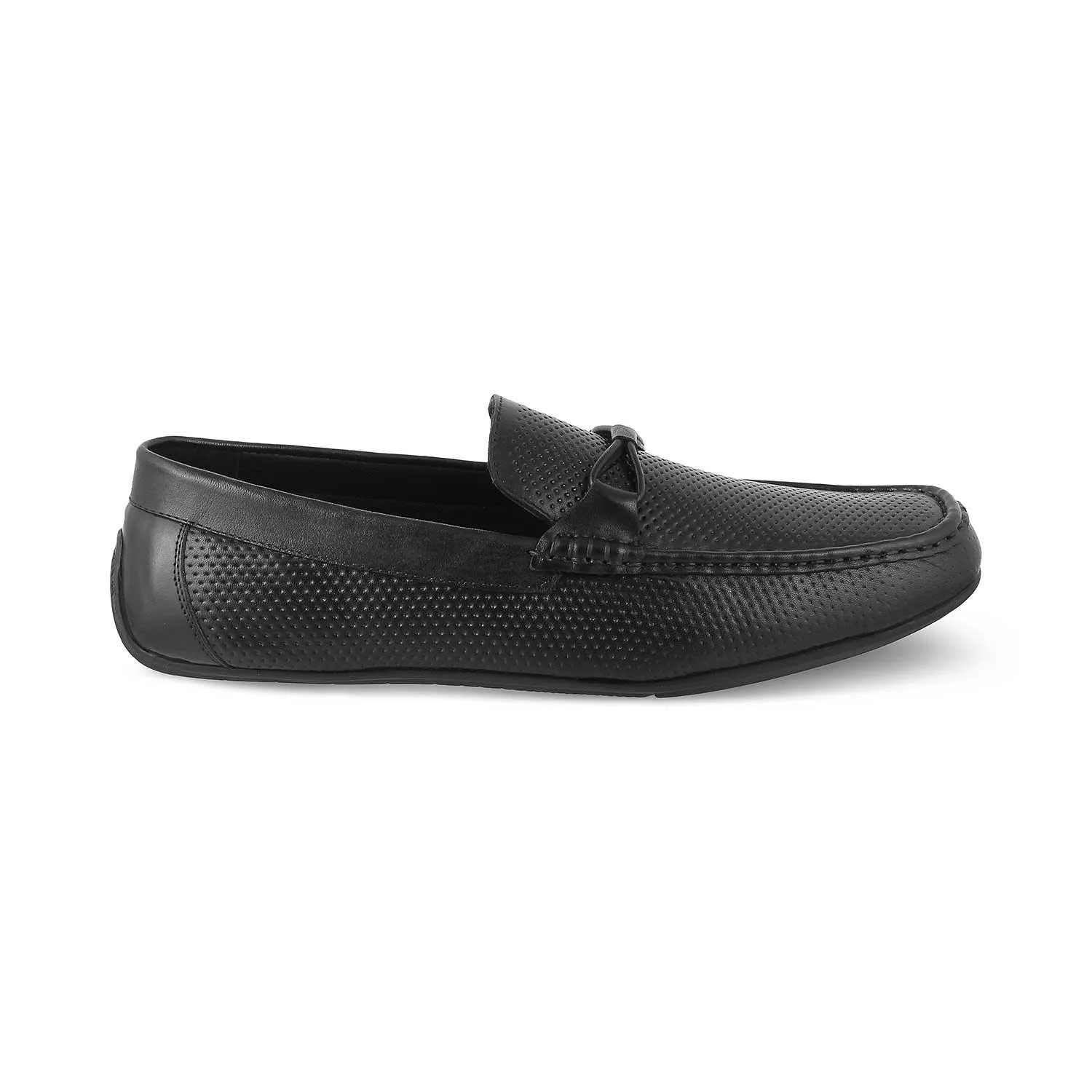 The Yoti Black Men's Leather Driving Loafers Tresmode