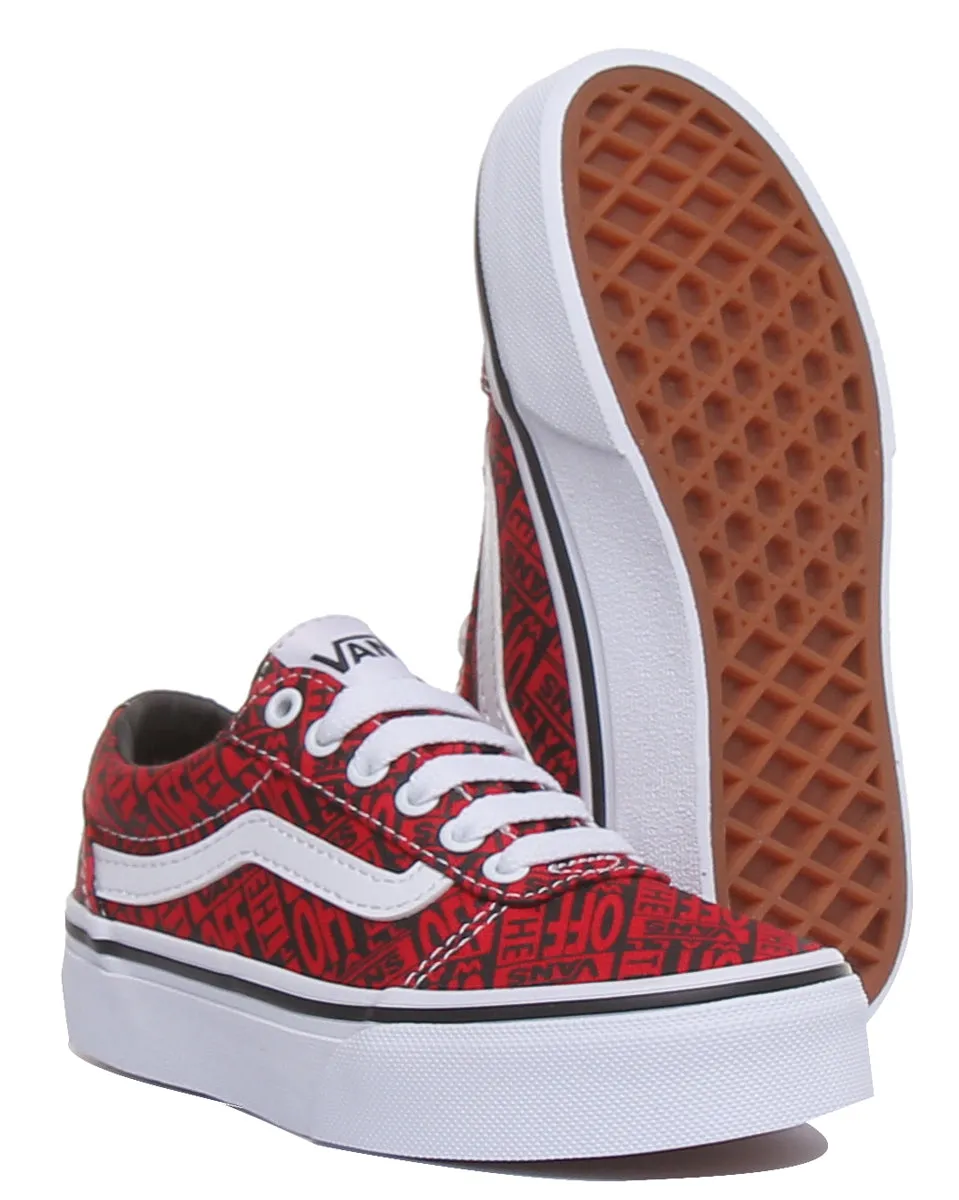 Vans Ward In Red White For Kids