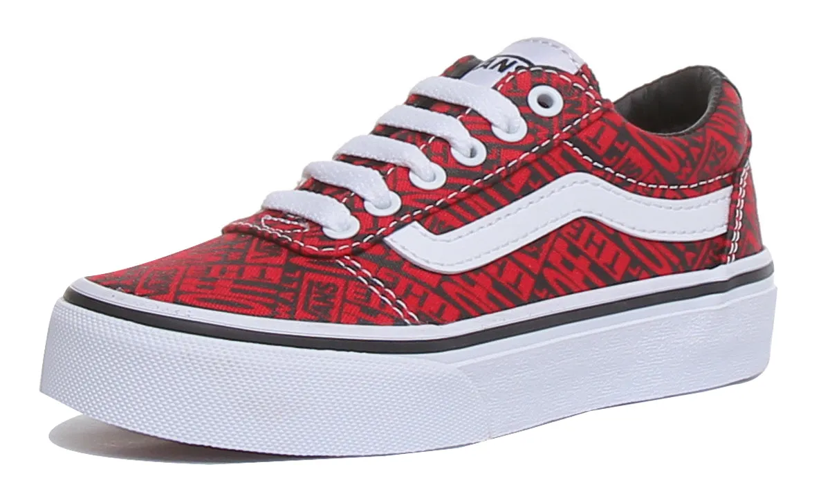 Vans Ward In Red White For Kids