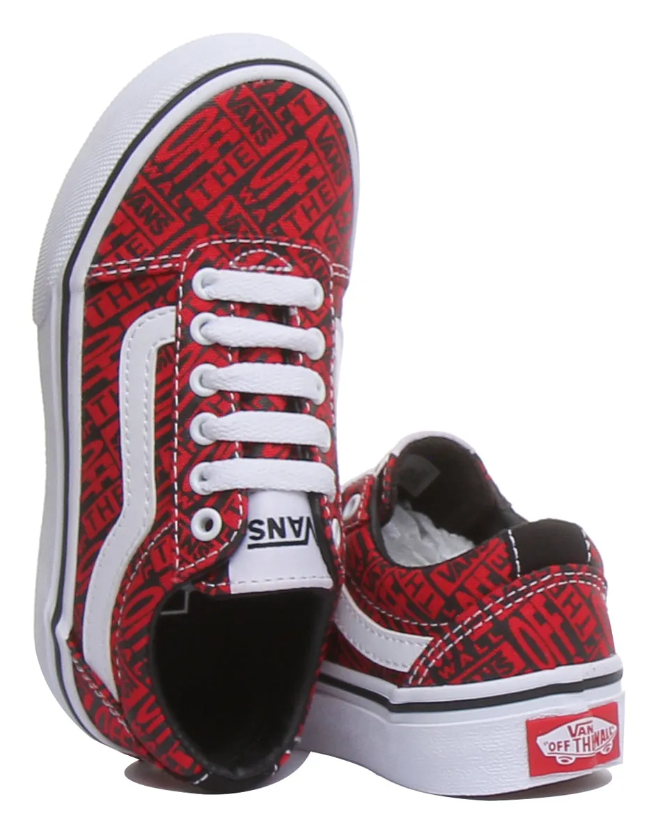 Vans Ward In Red White For Kids