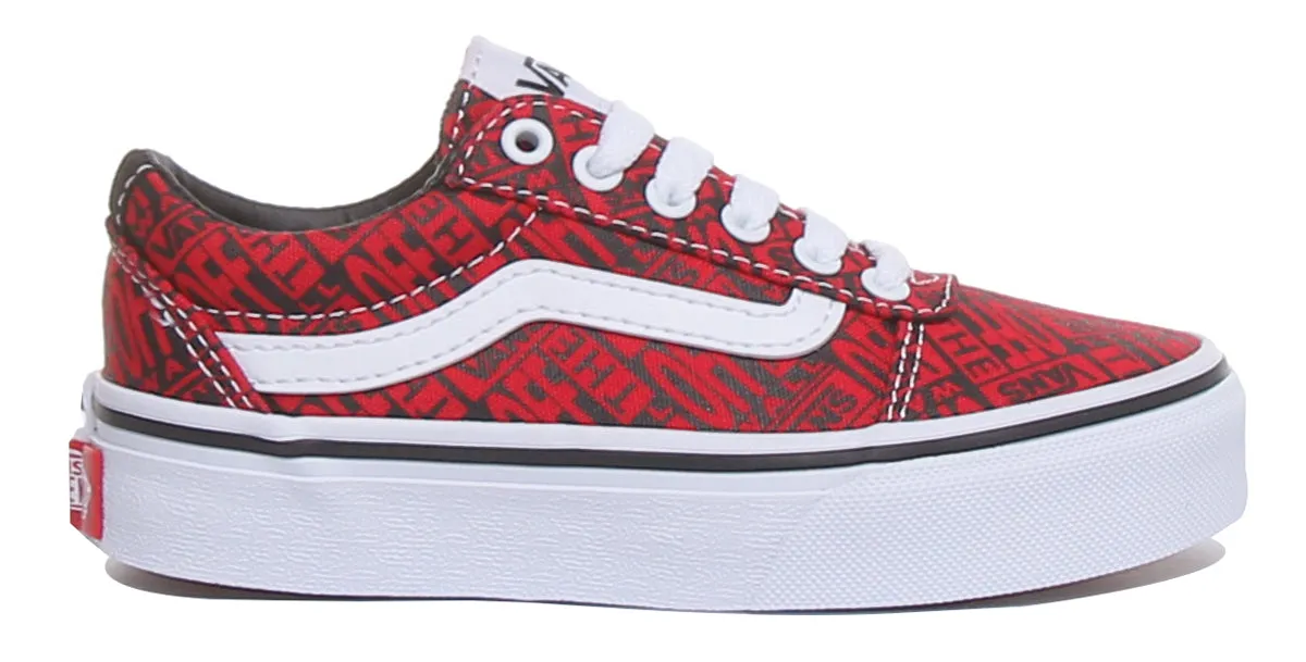 Vans Ward In Red White For Kids