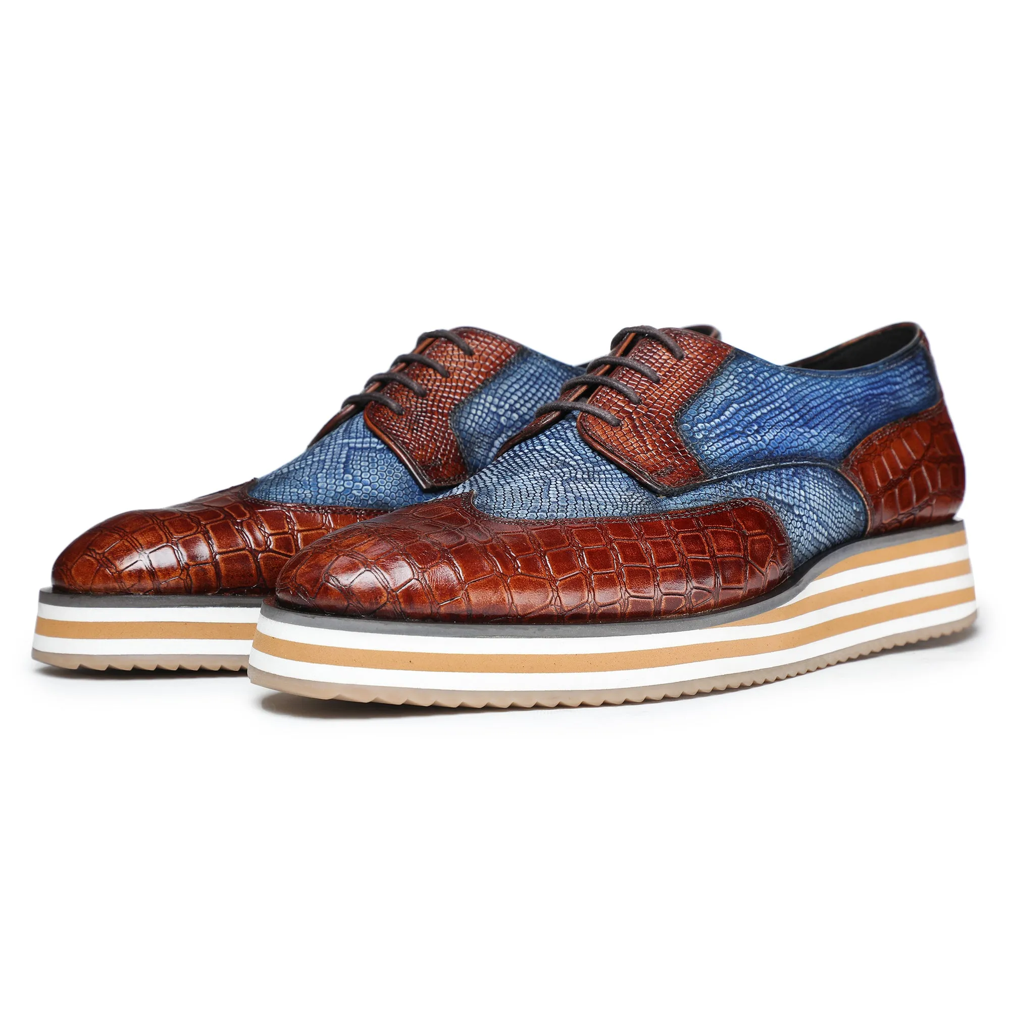 Wingtip Sneakers- Crocs Brown & Blue