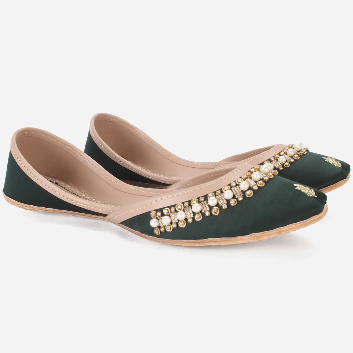 Womens "AMZIE" Leather Flat Khussa