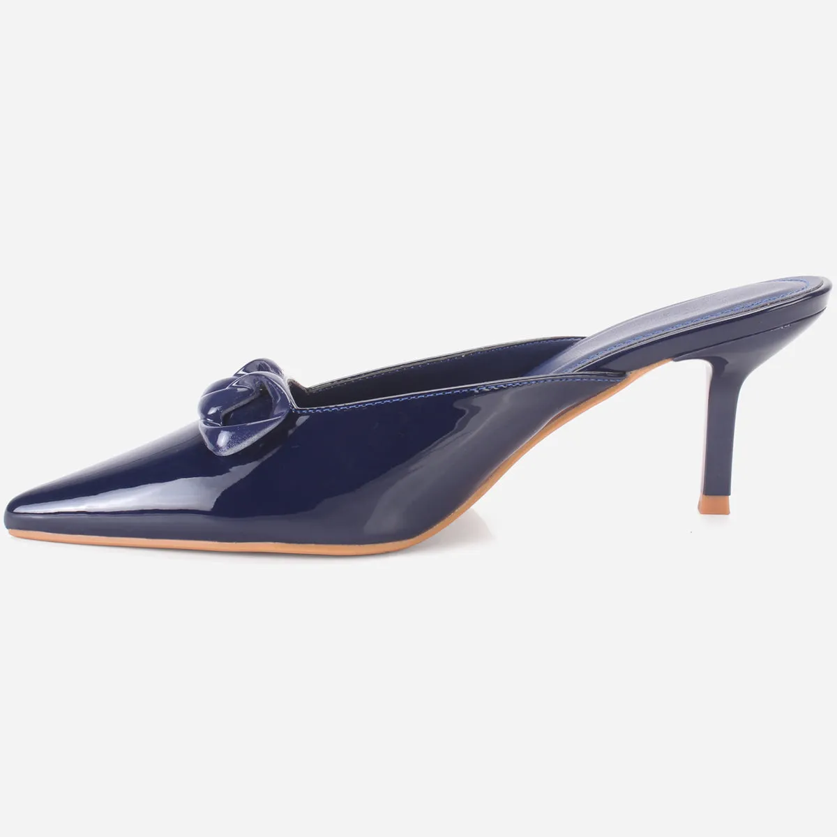 Womens "KIMARA" Pointed Toe Slide In Heeled Sandals