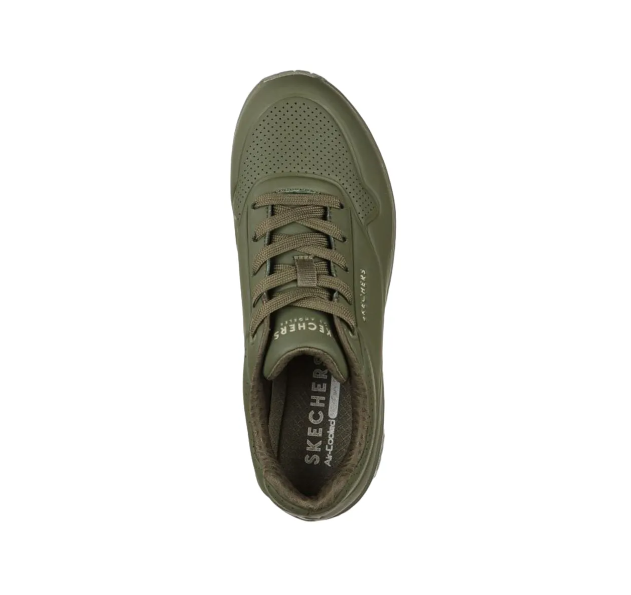 Womens Skechers Uno - Stand On Air Olive Lace Up Sneaker Shoes