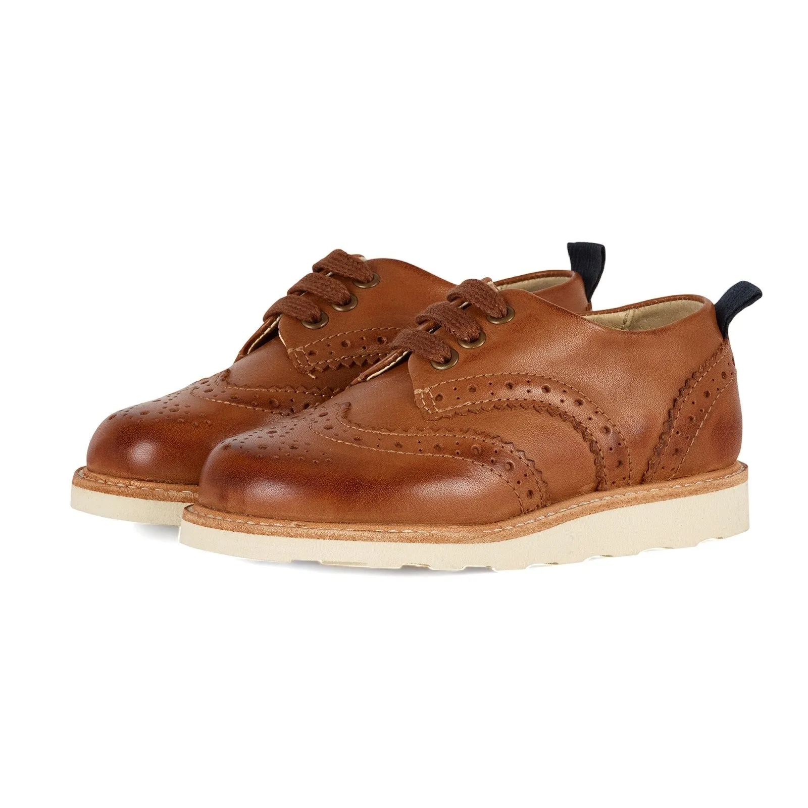 Young Soles Brando Brogue Tan Burnished Leather Shoes